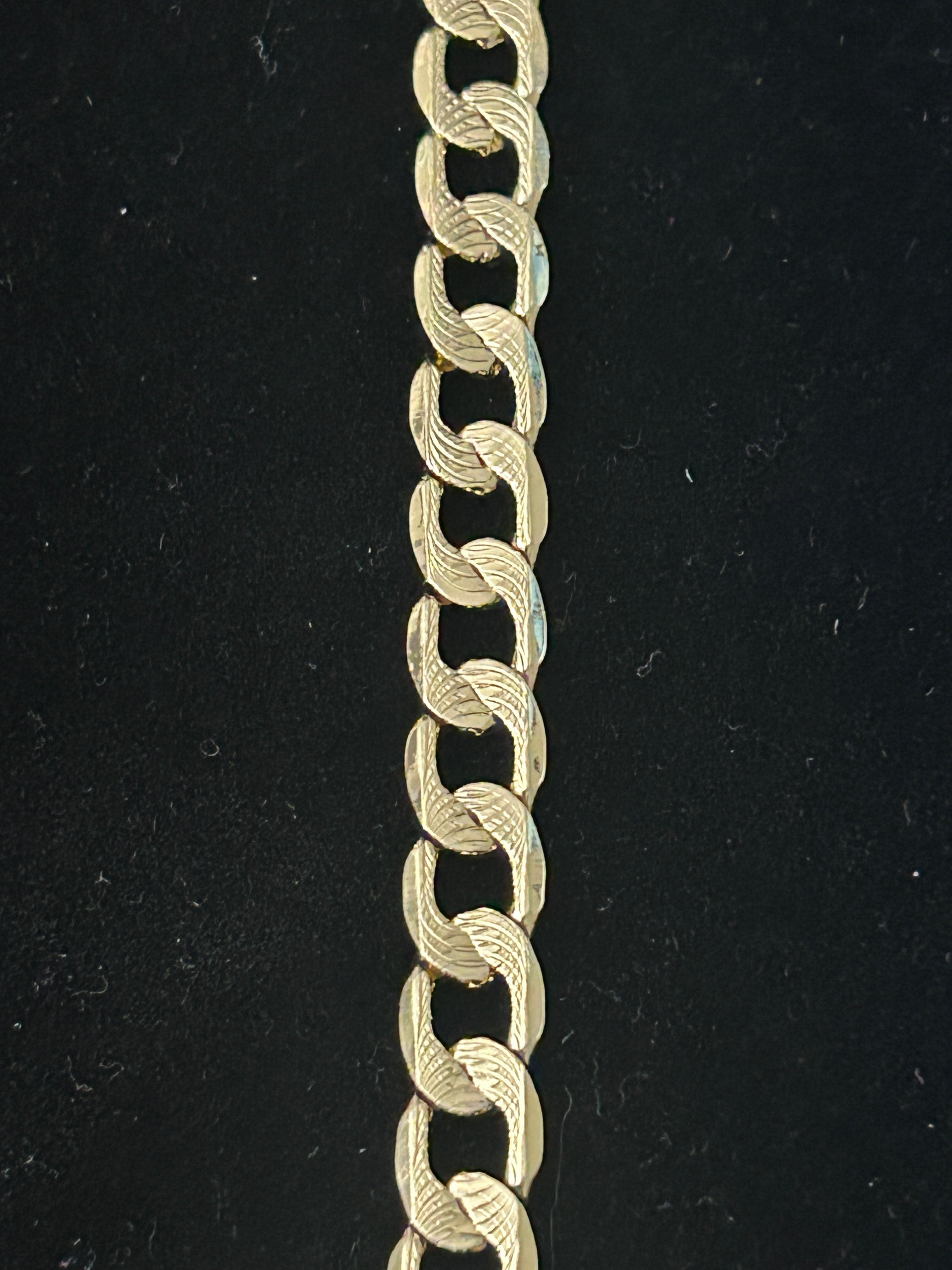 14k Gold 8.5in Diamond Cut Cuban 7mm