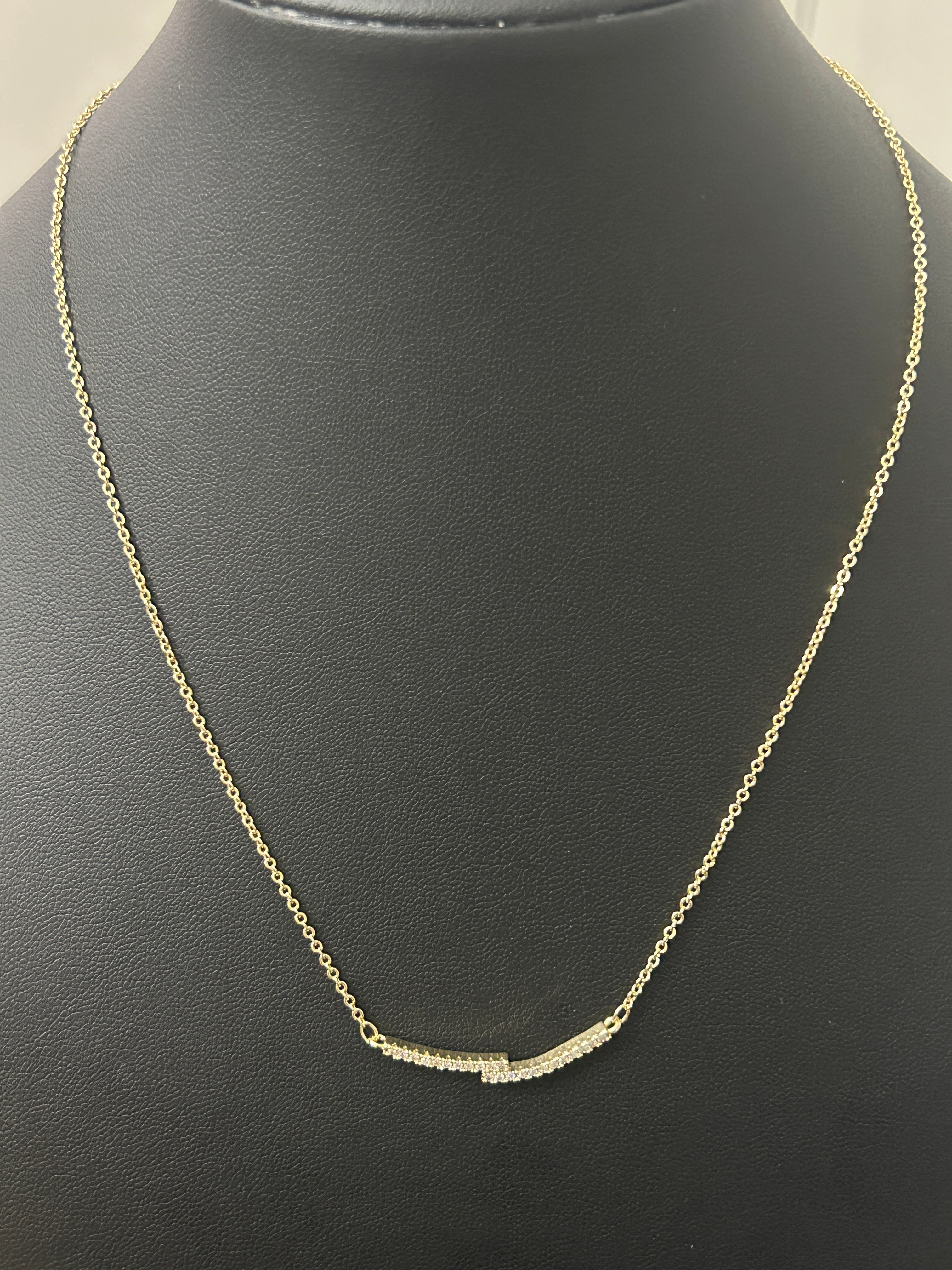 14k Gold 16-18in W/ VVS CZ Pendent