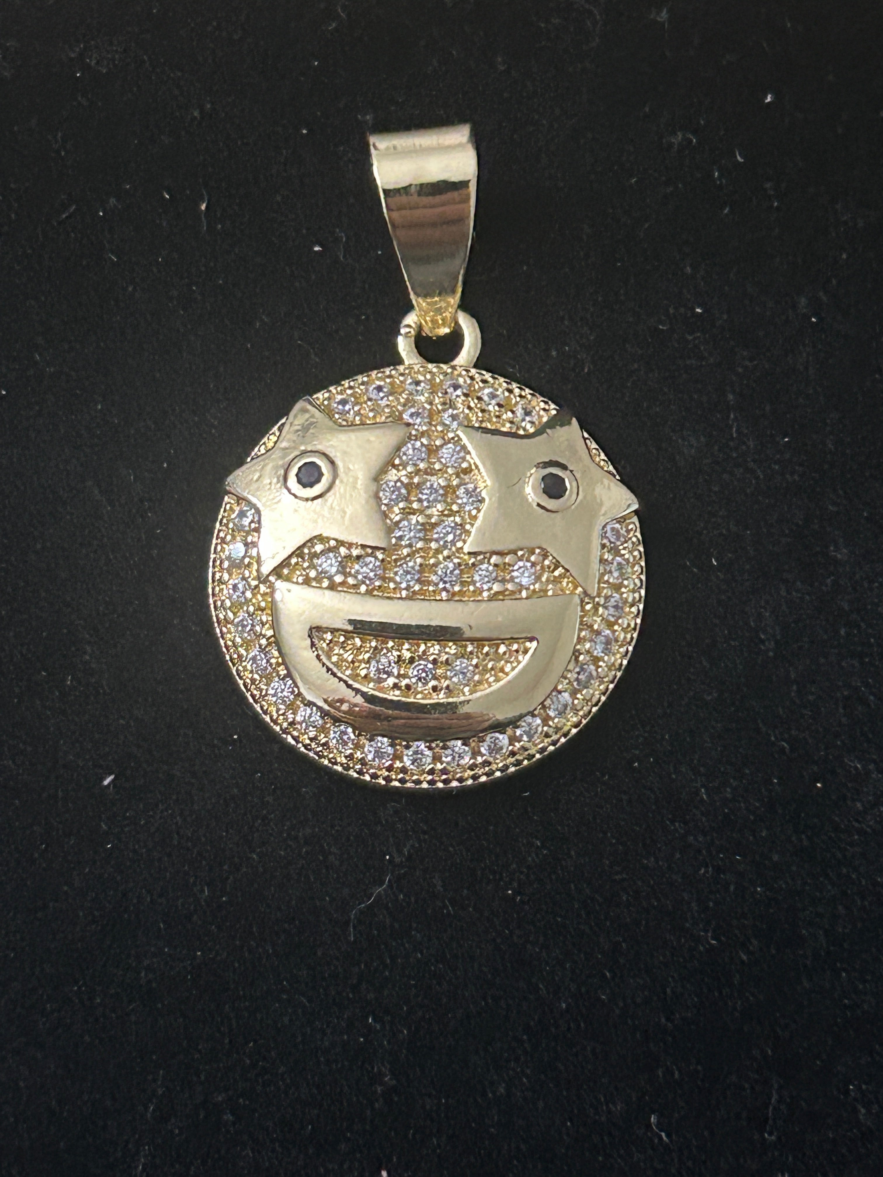 14K Gold VVS CZ Smiley Face