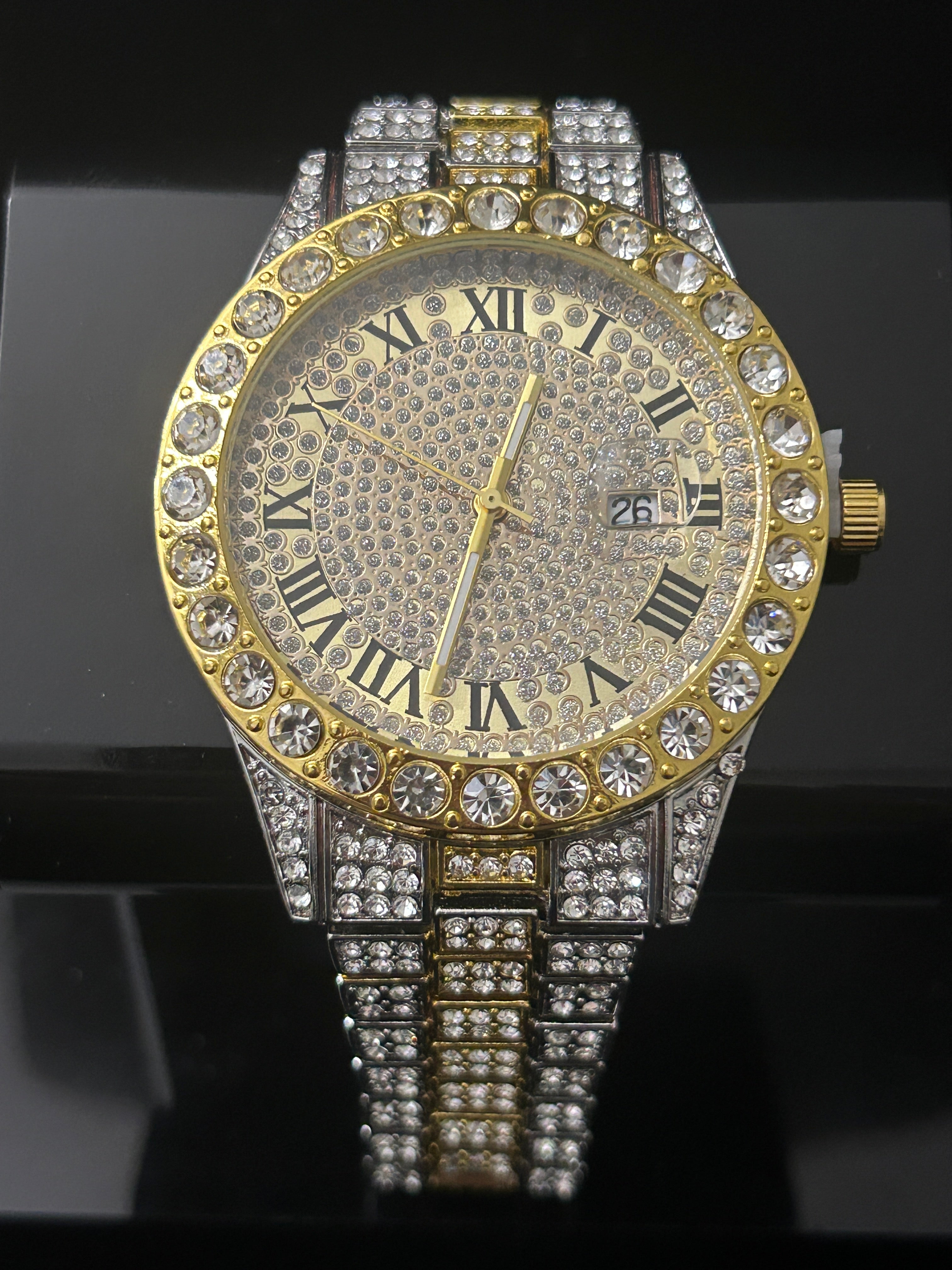 43MM Two Tone Gold/Silver VVS CZ Iced Out