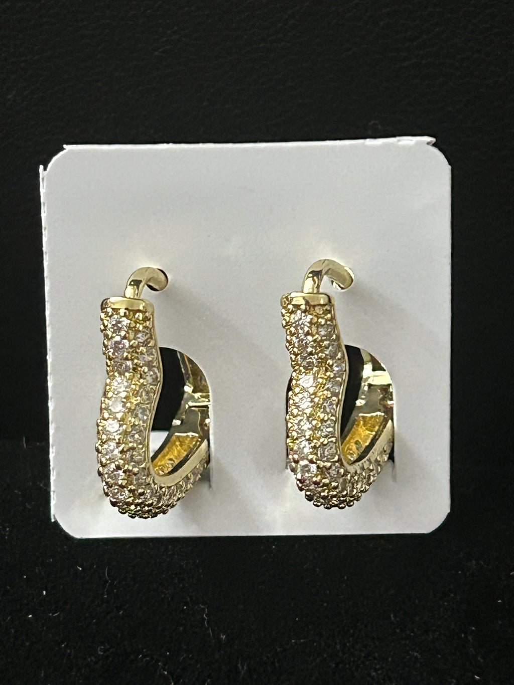 14K Gold VVS CZ Heart Hoops