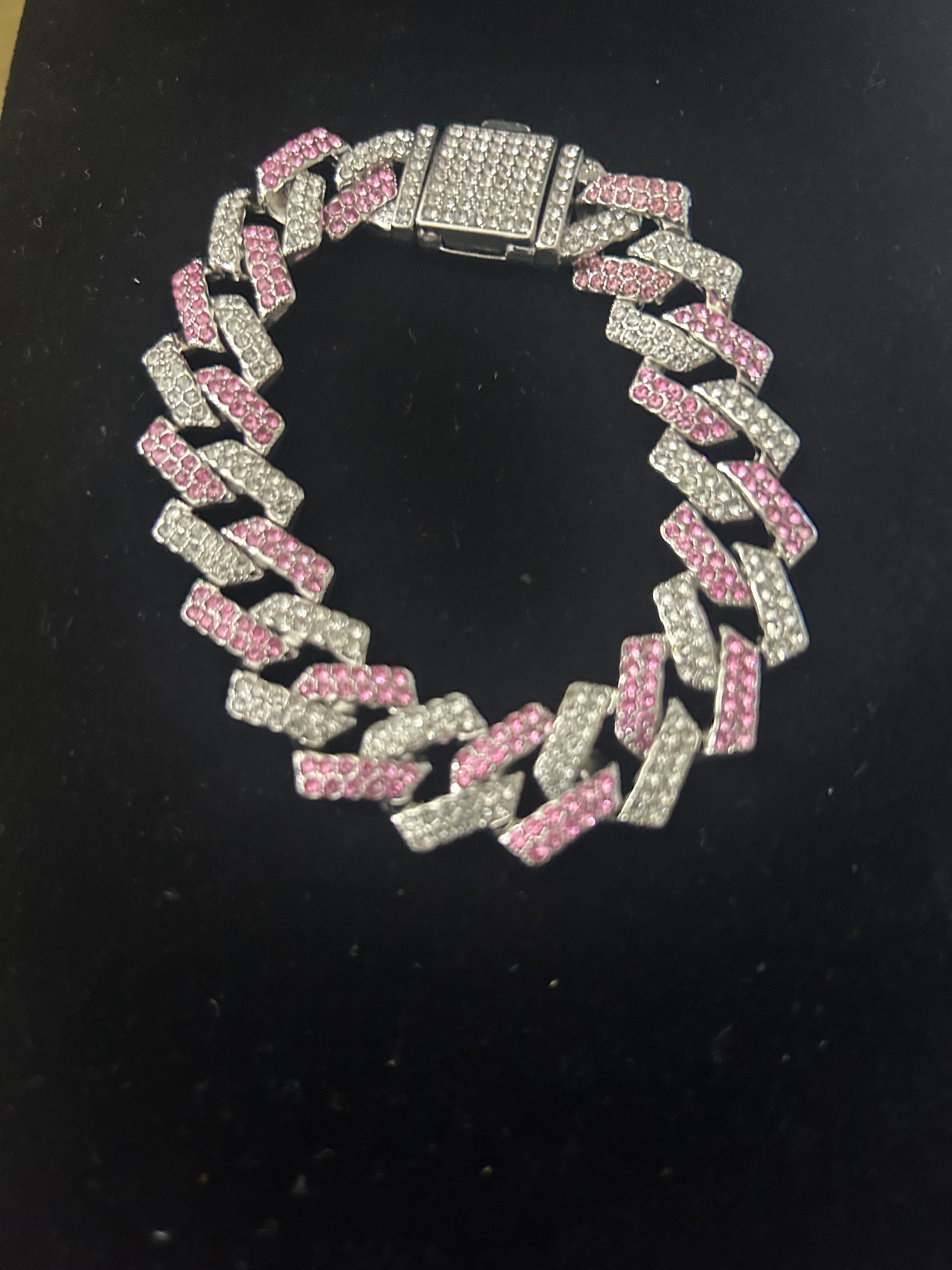 14K White Gold/Stainless VVS CZ Iced Out Cuban