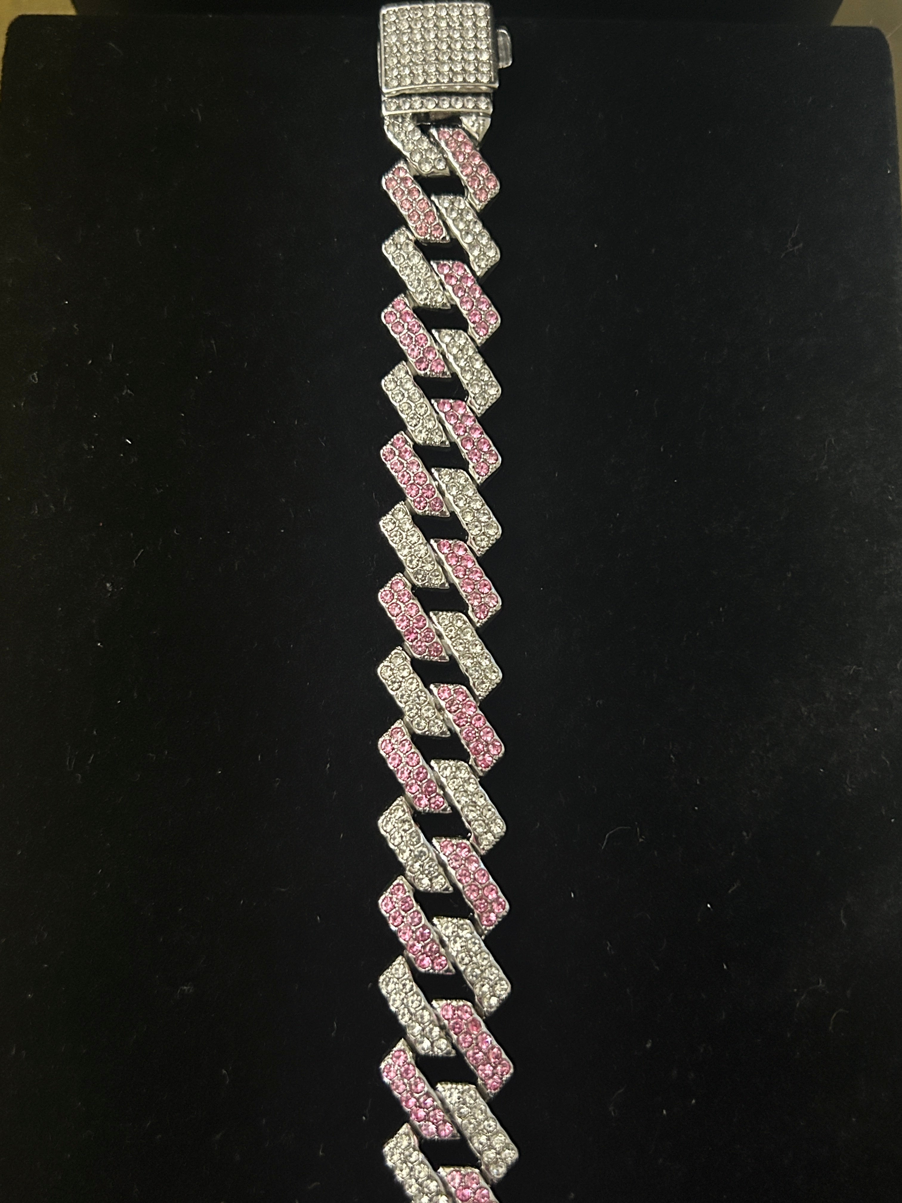 14K White Gold/Stainless VVS CZ Iced Out Cuban