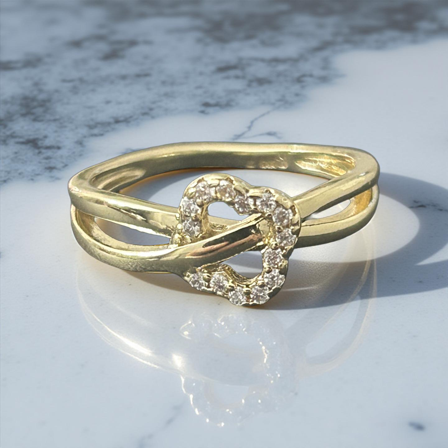 14k Gold VVS CZ Clover Size 7