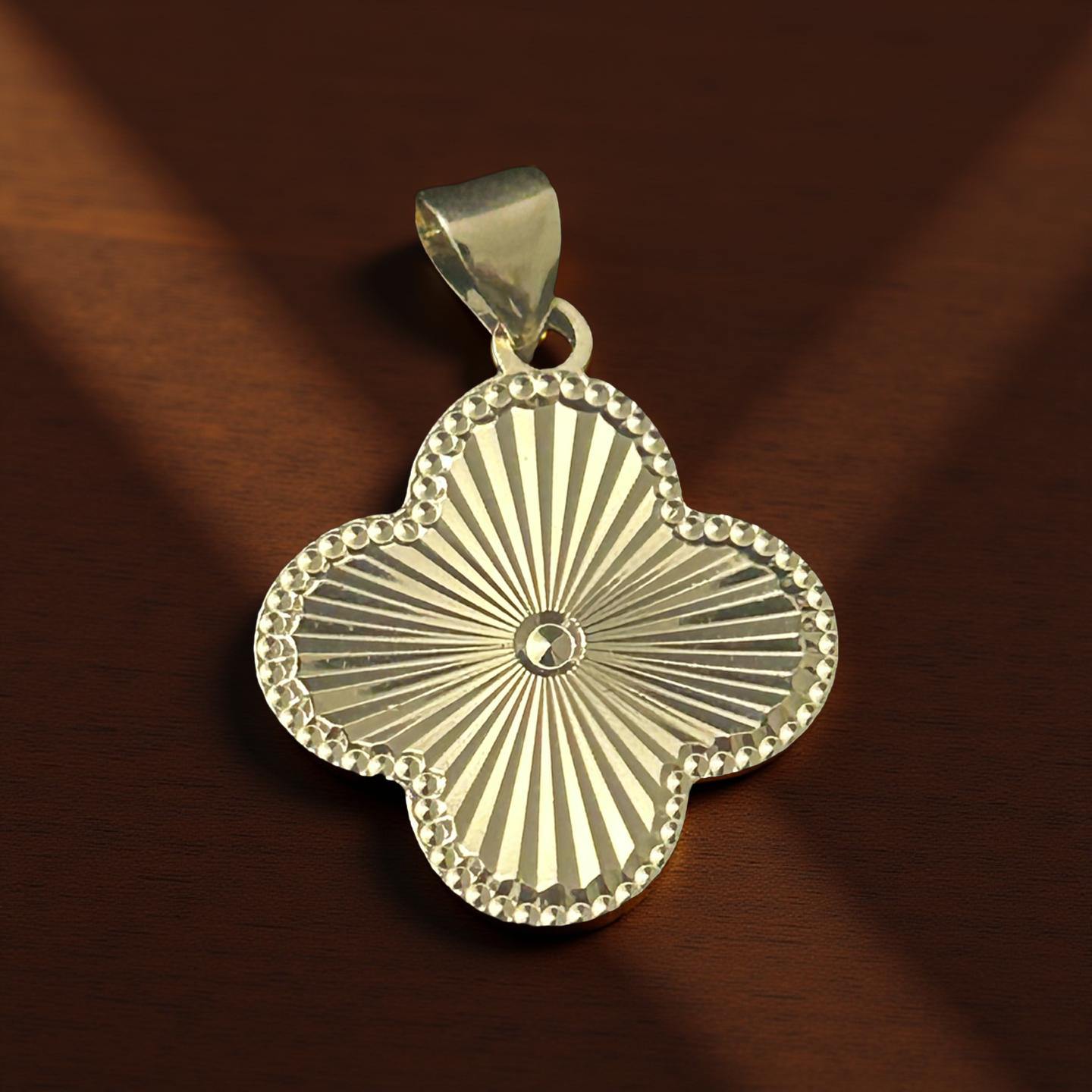 14k Gold Clover Pendant