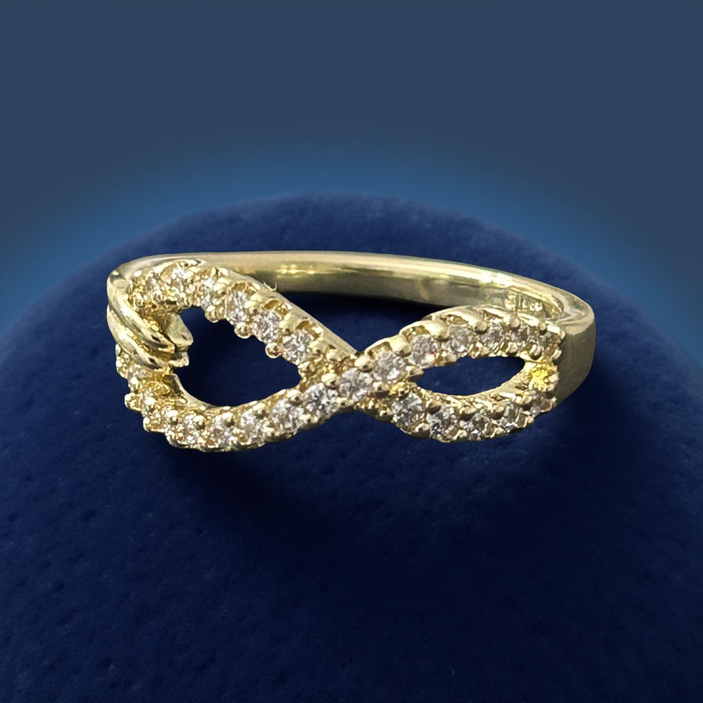 14k Gold VVS CZ Infinity Ring Size 6