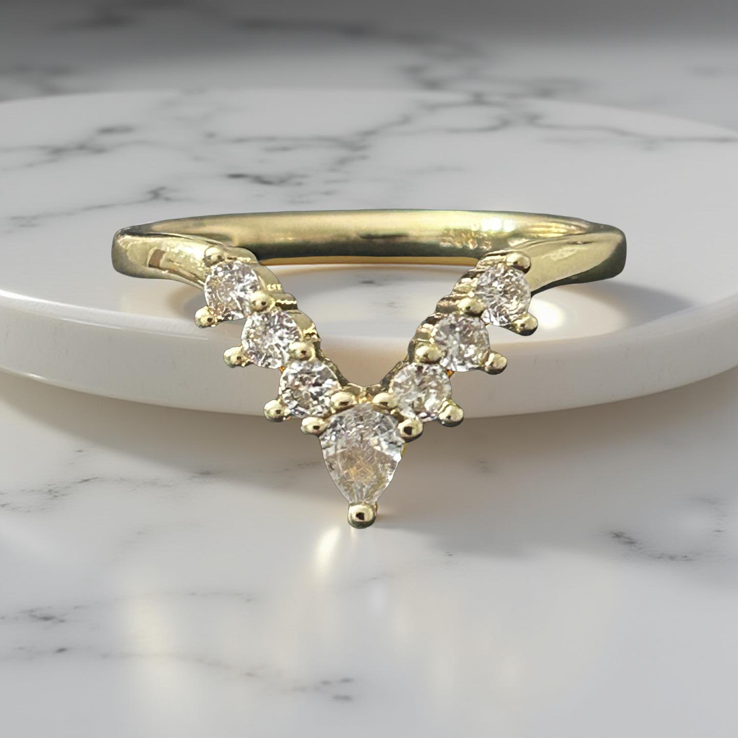 14k Gold VVS CZ Size 7