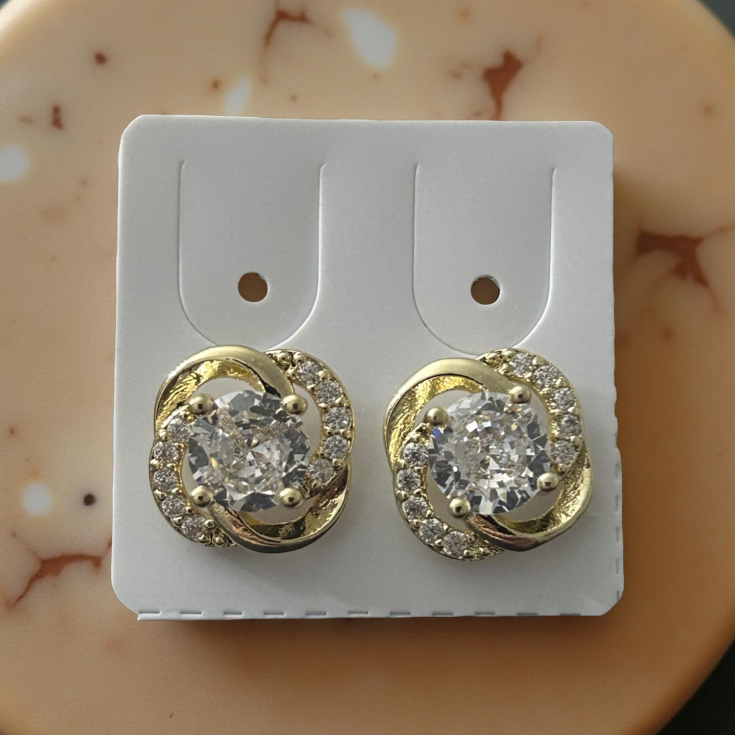 14k Gold VVS CZ Round Studs