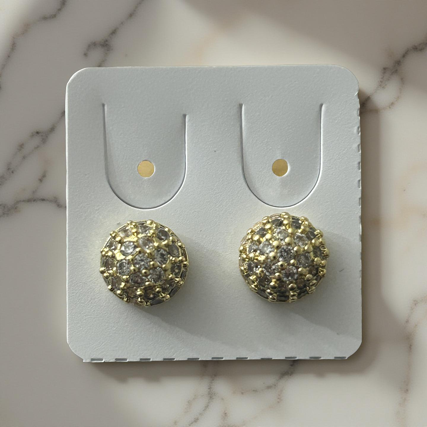 14k Gold VVS CZ Round Studs