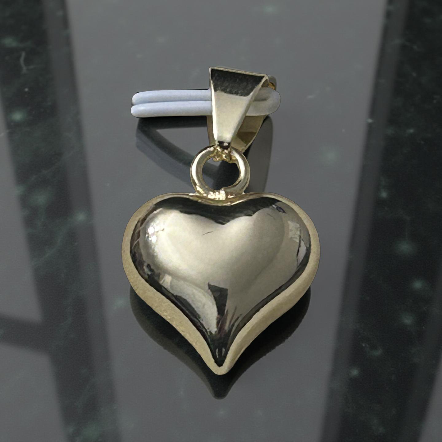 14k Gold Bubble Heart Pendant