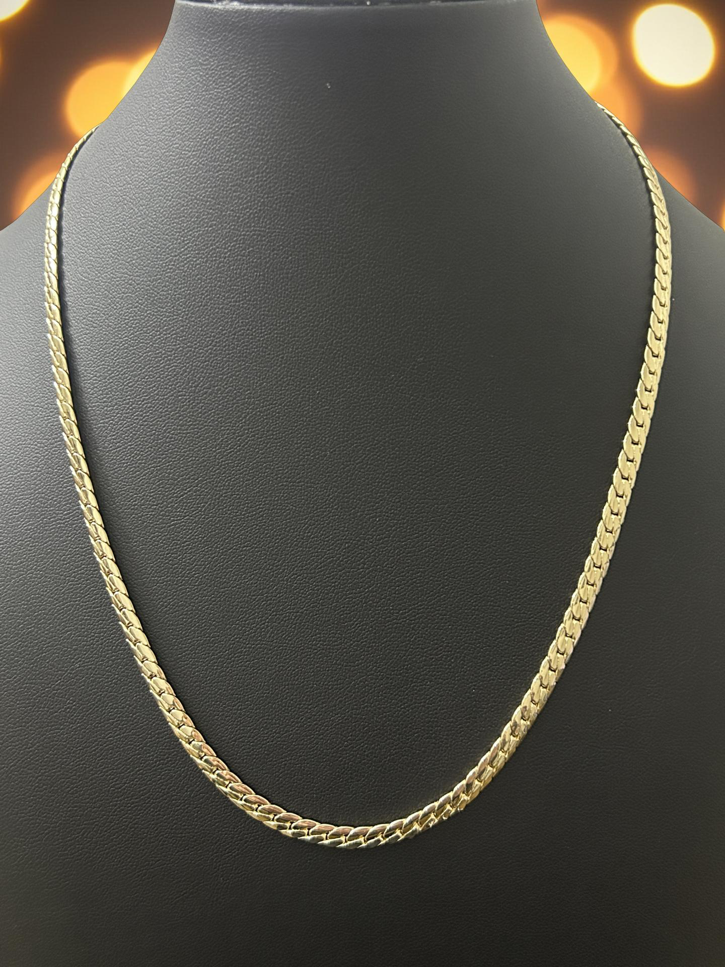 18" 4mm Flat Miami Cuban Chain – 14K Gold Filled Over Brass Classic Cuban Necklace