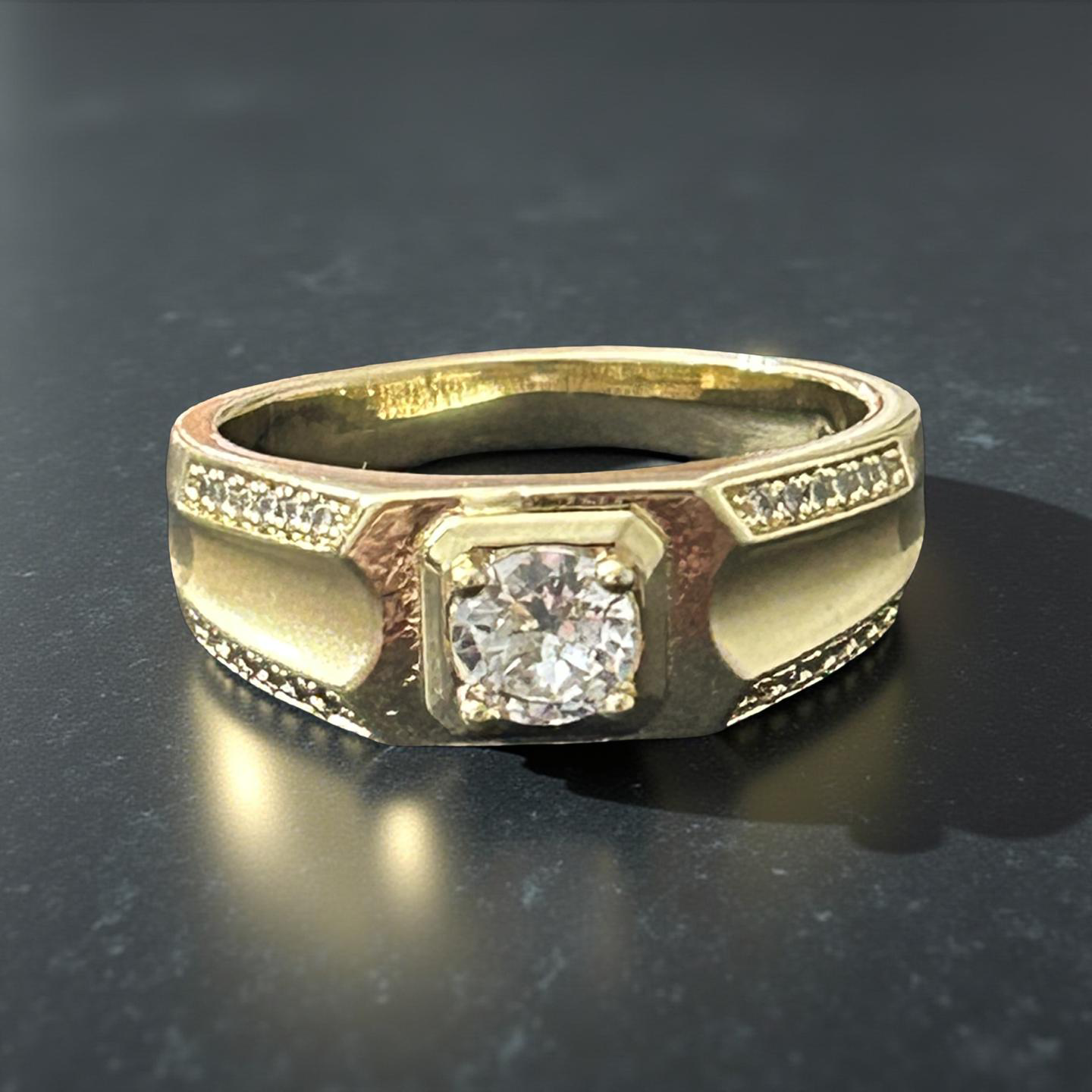 14k Gold VVS CZ Size 9 Men’s Ring