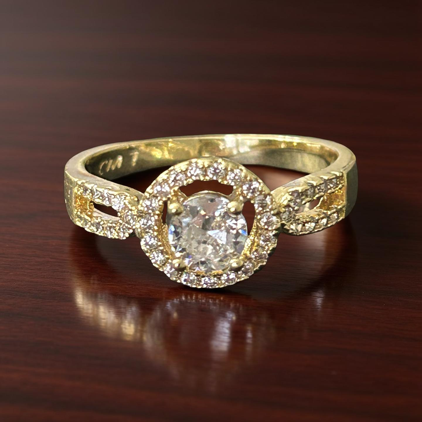 14k Gold VVS CZ Size 7 Ring