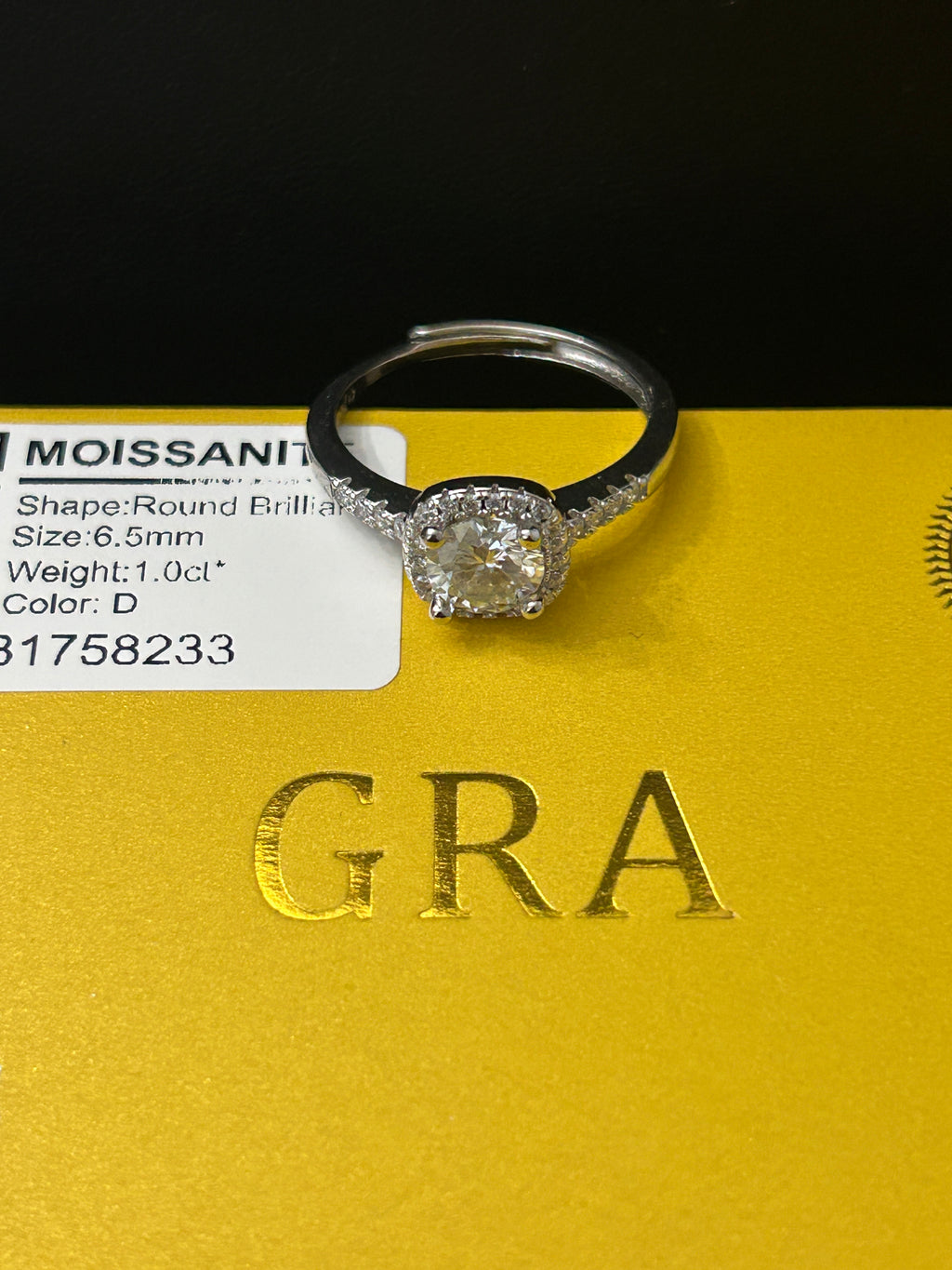 1.0ct Round Brilliant Moissanite Ring Adj. 6-12