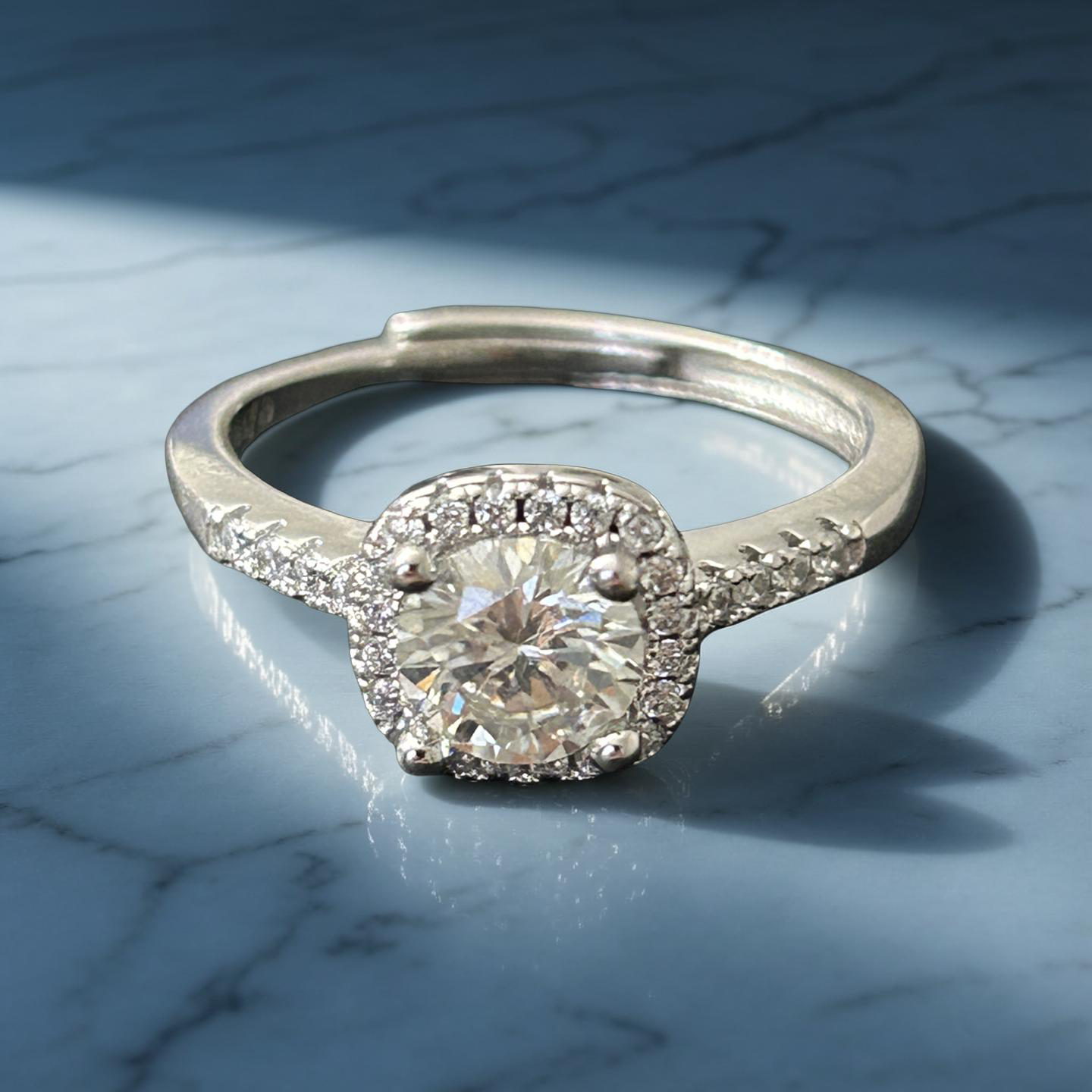 1.0ct Round Brilliant Moissanite Ring Adj. 6-12