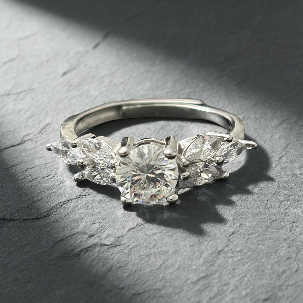 1.0ct Round Brilliant Moissanite Ring Adj. 7-12