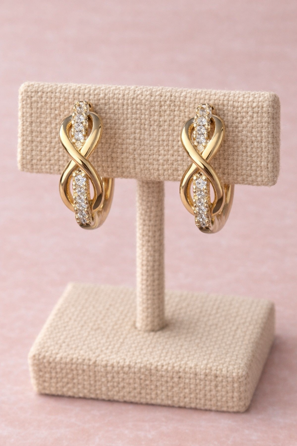 14K Gold Filled VVS CZ Eternity Hoop Earrings | High Polish