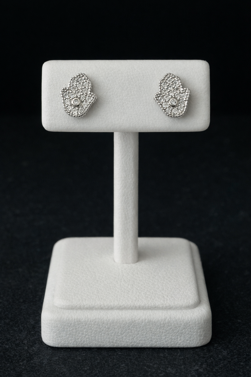 Moissanite Hamsa Studs 925 .19CT
