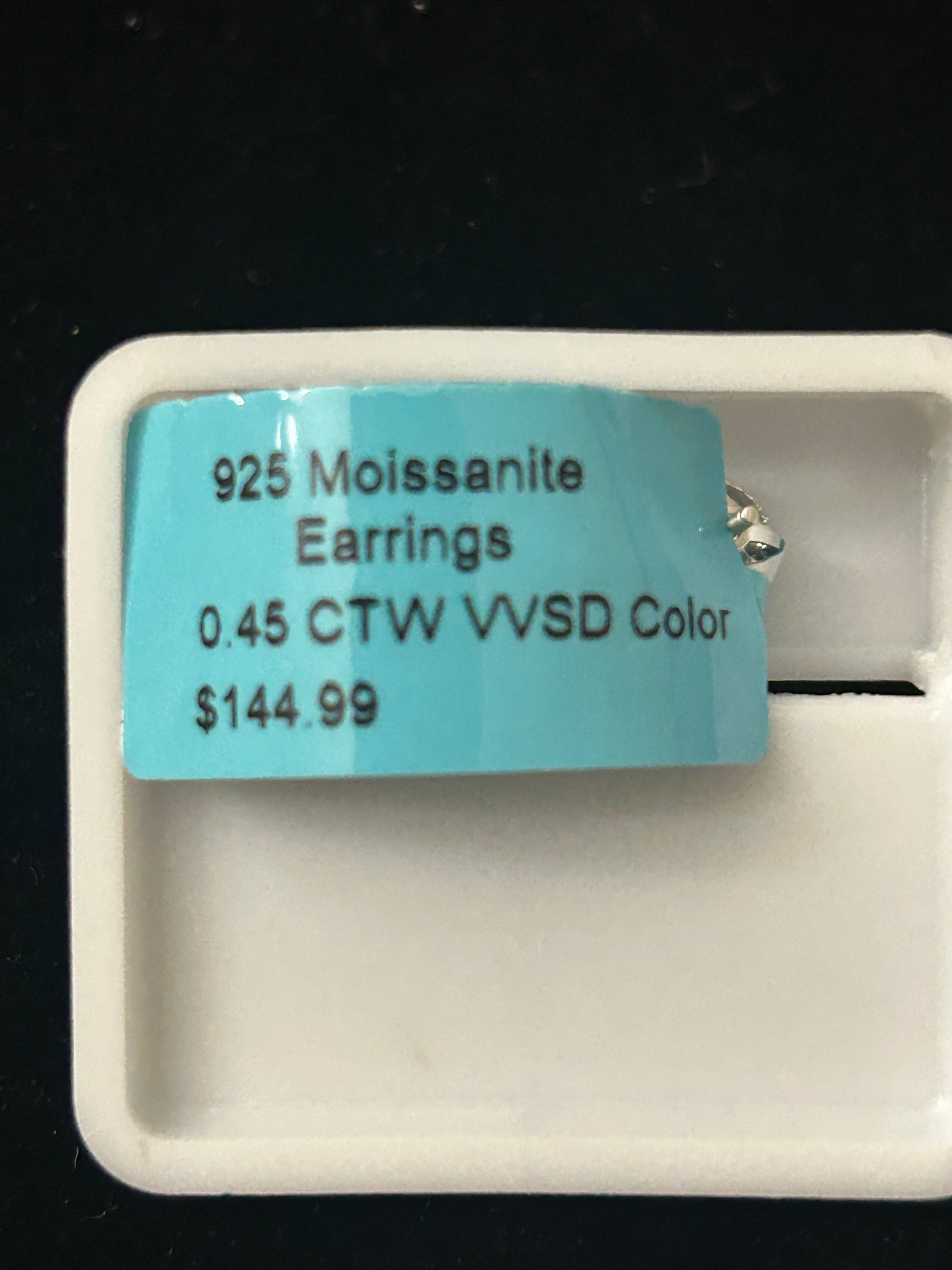 Moissanite Studs 925 .45Ct