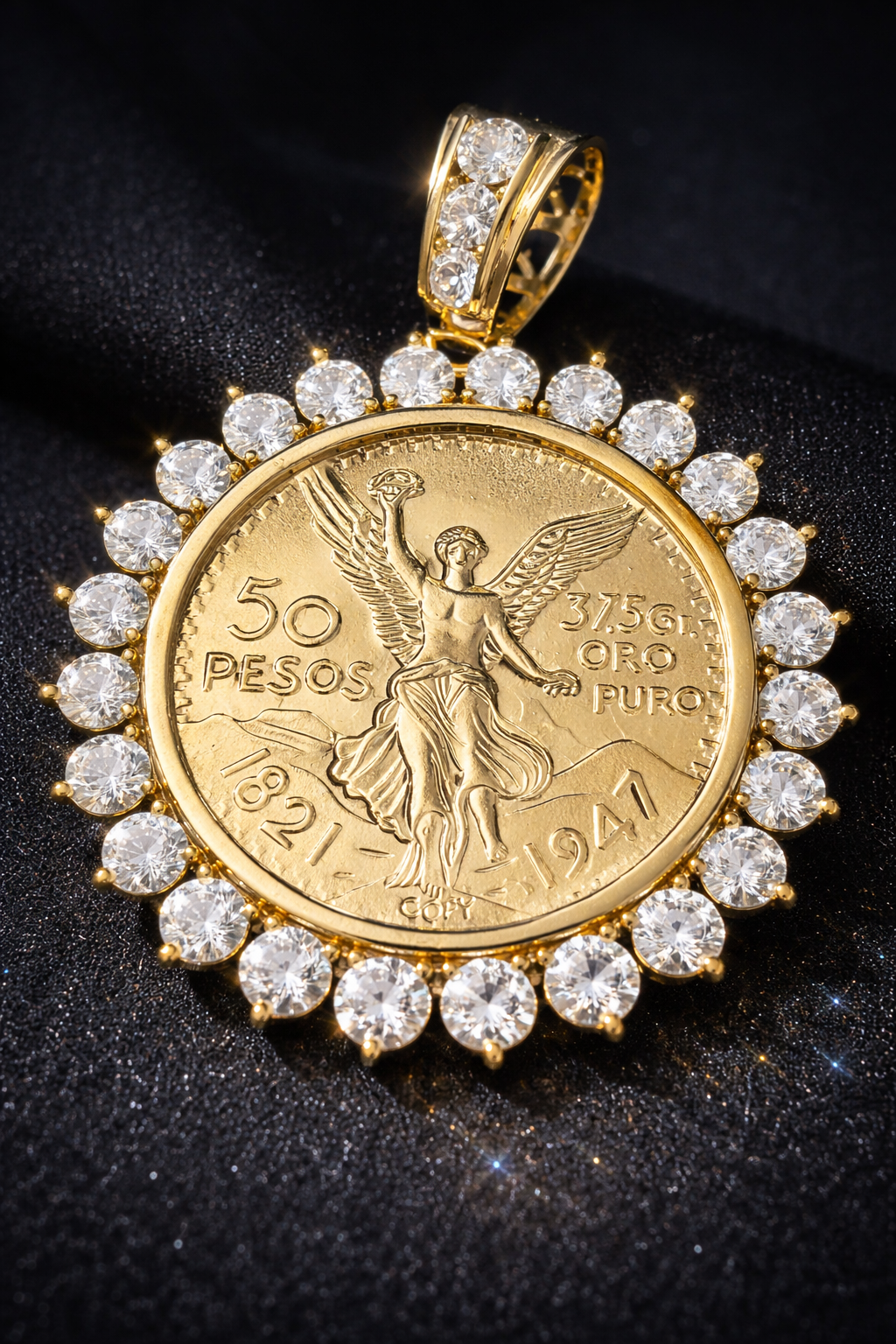 14k Gold VVS CZ Large Peso