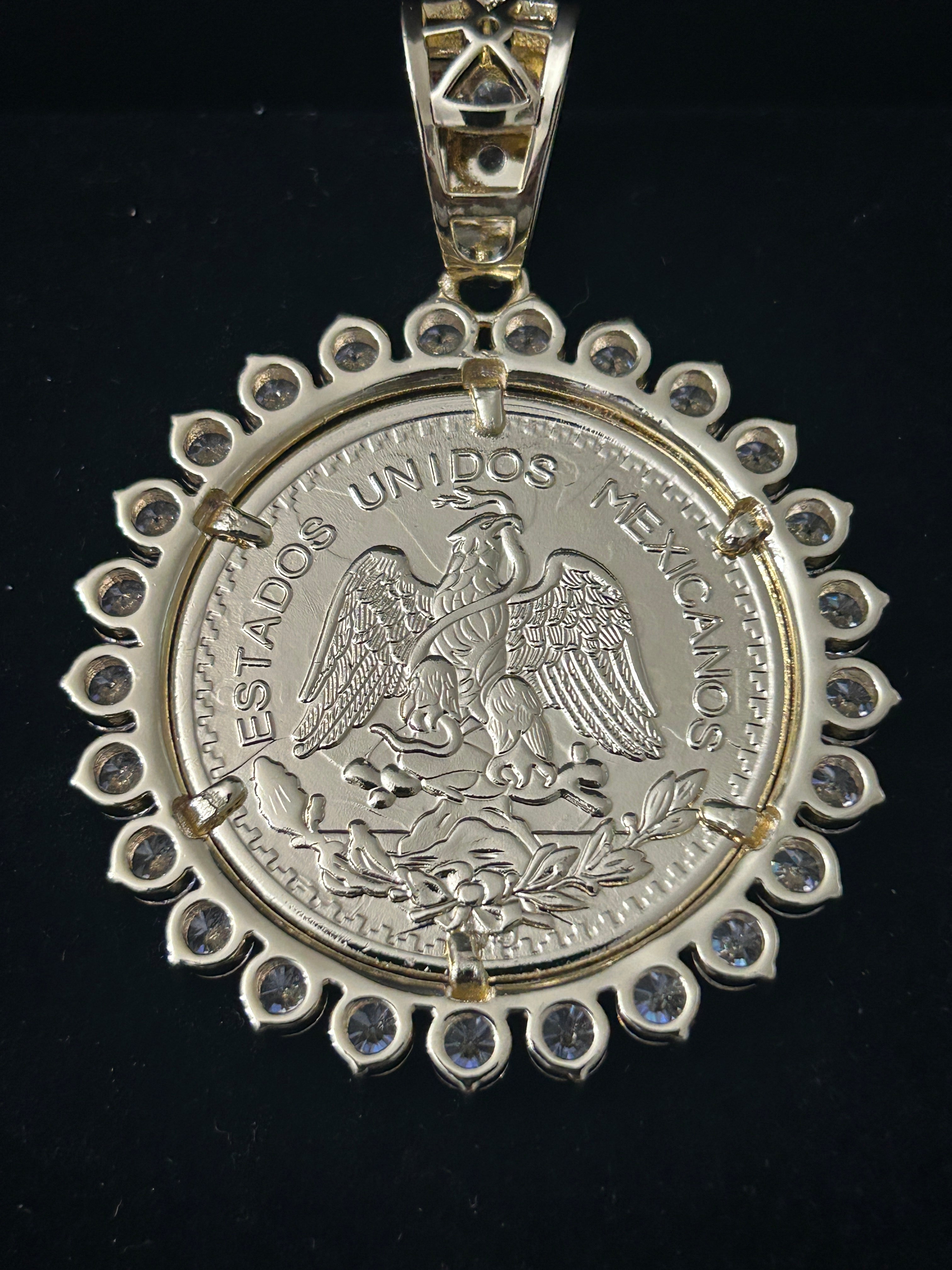 14k Gold VVS CZ Large Peso