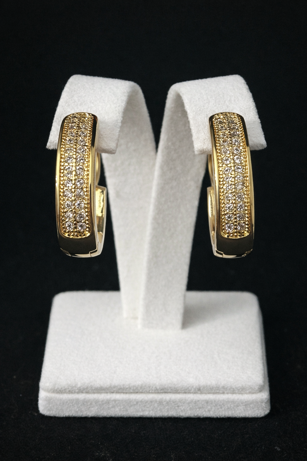 14K Gold VVS CZ Hoops