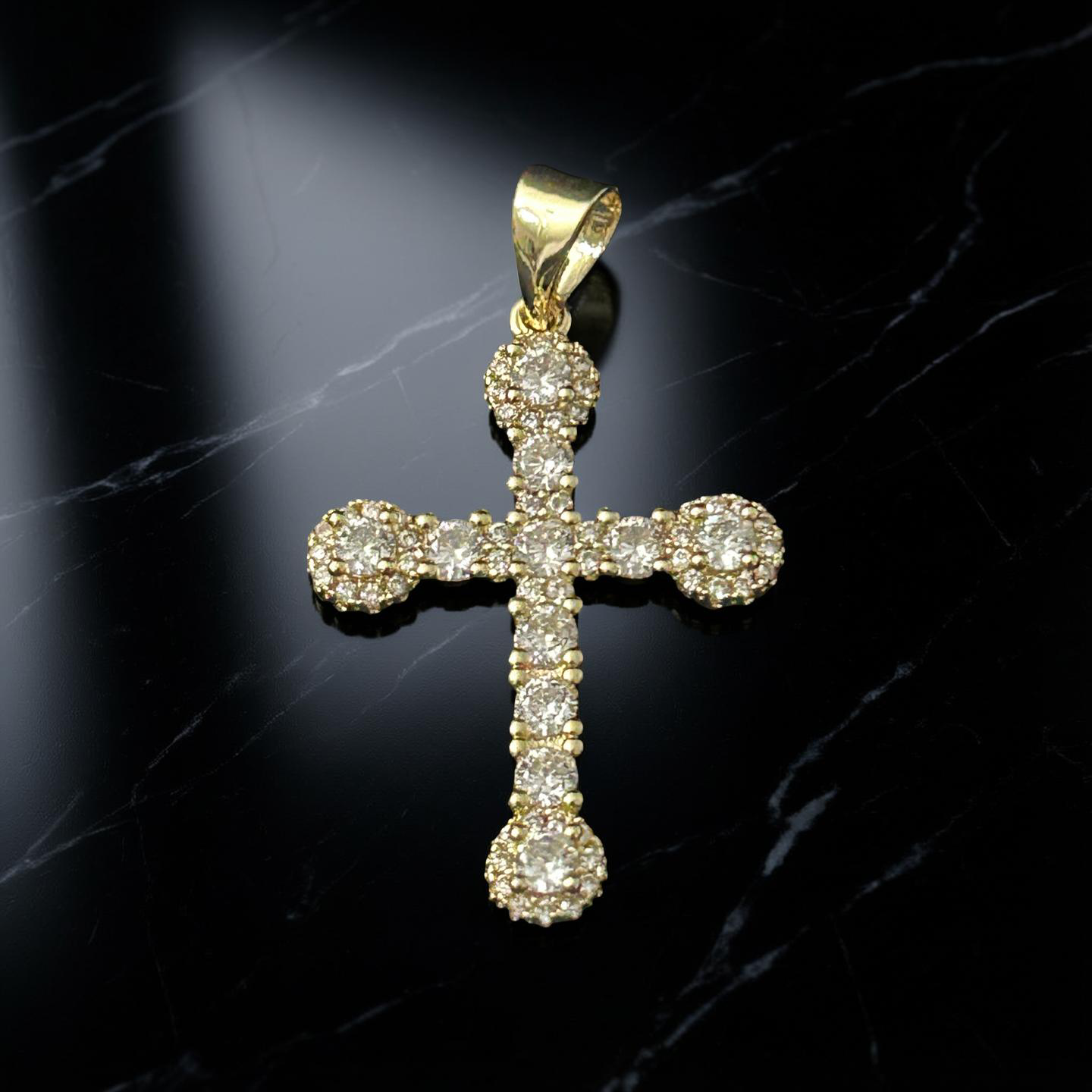 14K Gold VVS CZ Cross