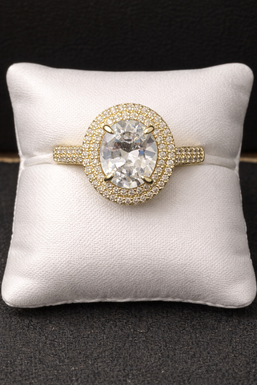 14K Gold VVS CZ Size 8-10 Large Center CZ