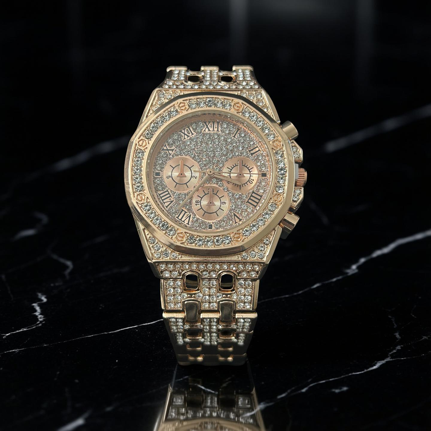 43MM Rose Gold VVS CZ