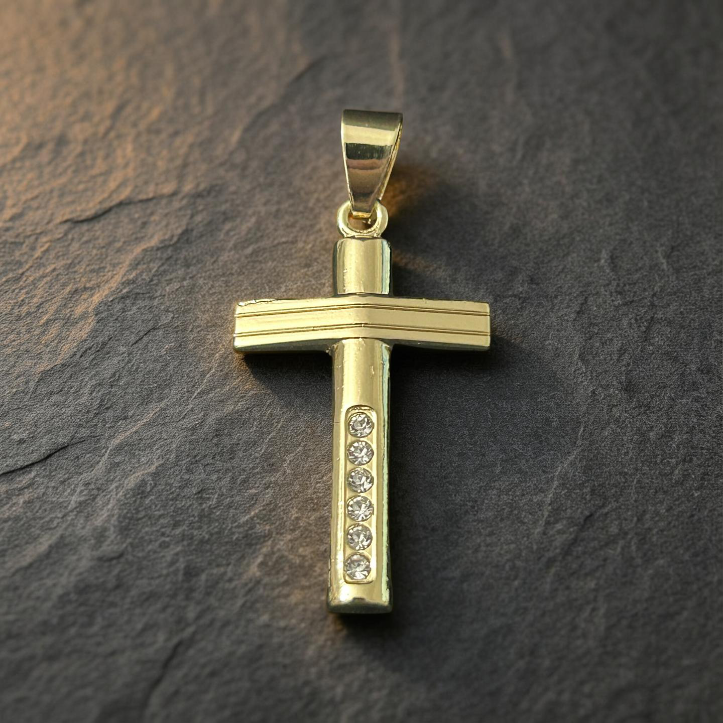 14K Gold Cross VVS CZ