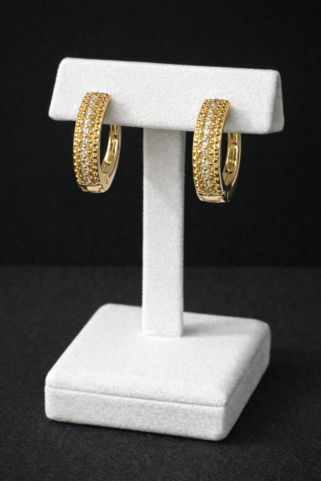 14K Gold VVS CZ Small Hoops
