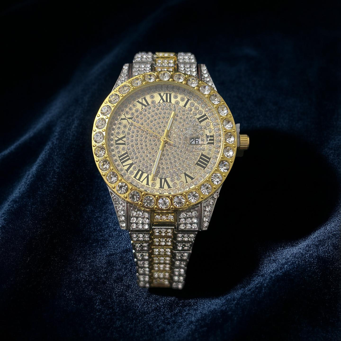 43MM Two Tone Gold/Silver VVS CZ Iced Out