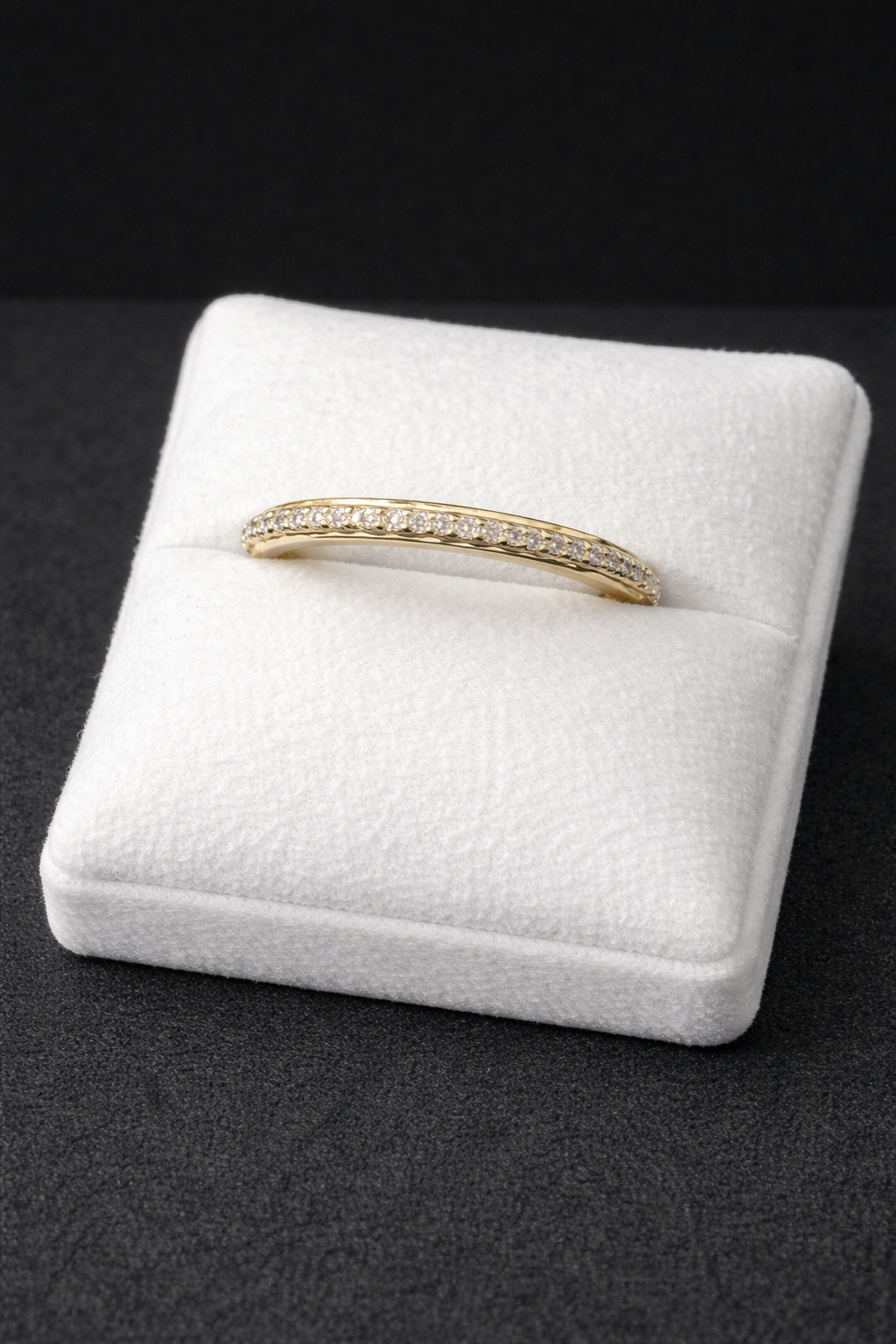 14K Gold VVS CZ Thin Band