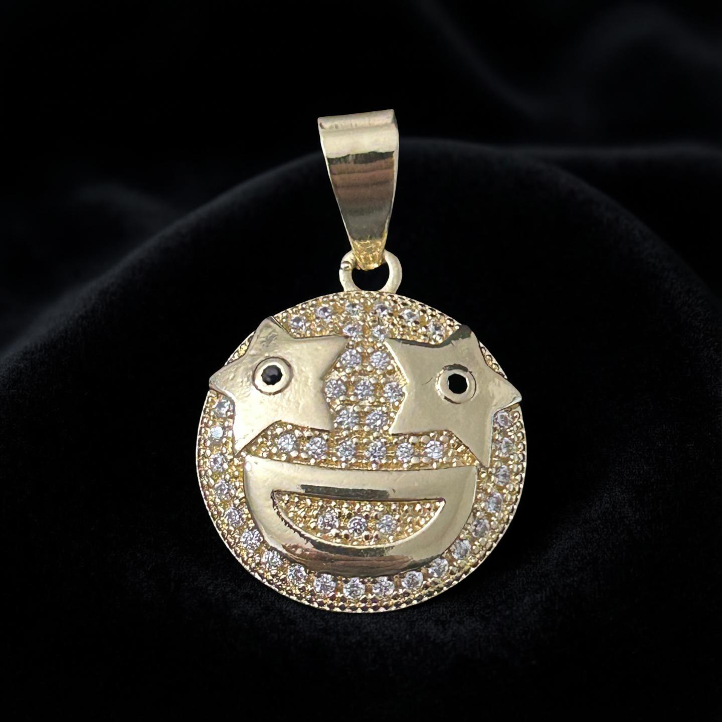 14K Gold VVS CZ Smiley Face