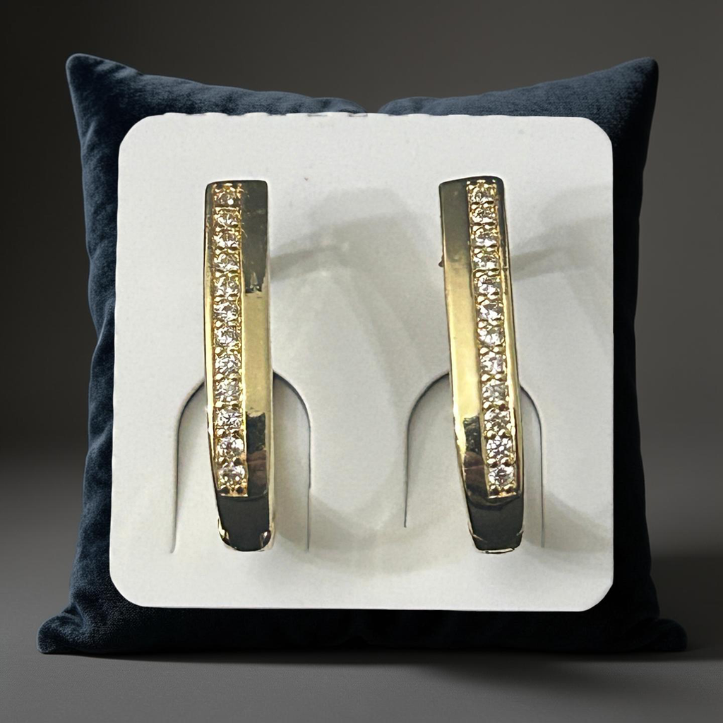 14k Gold VVS CZ Oval Hoops