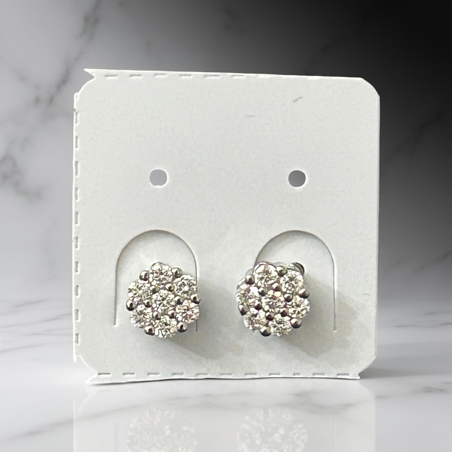 14k White Gold VVS CZ Studs