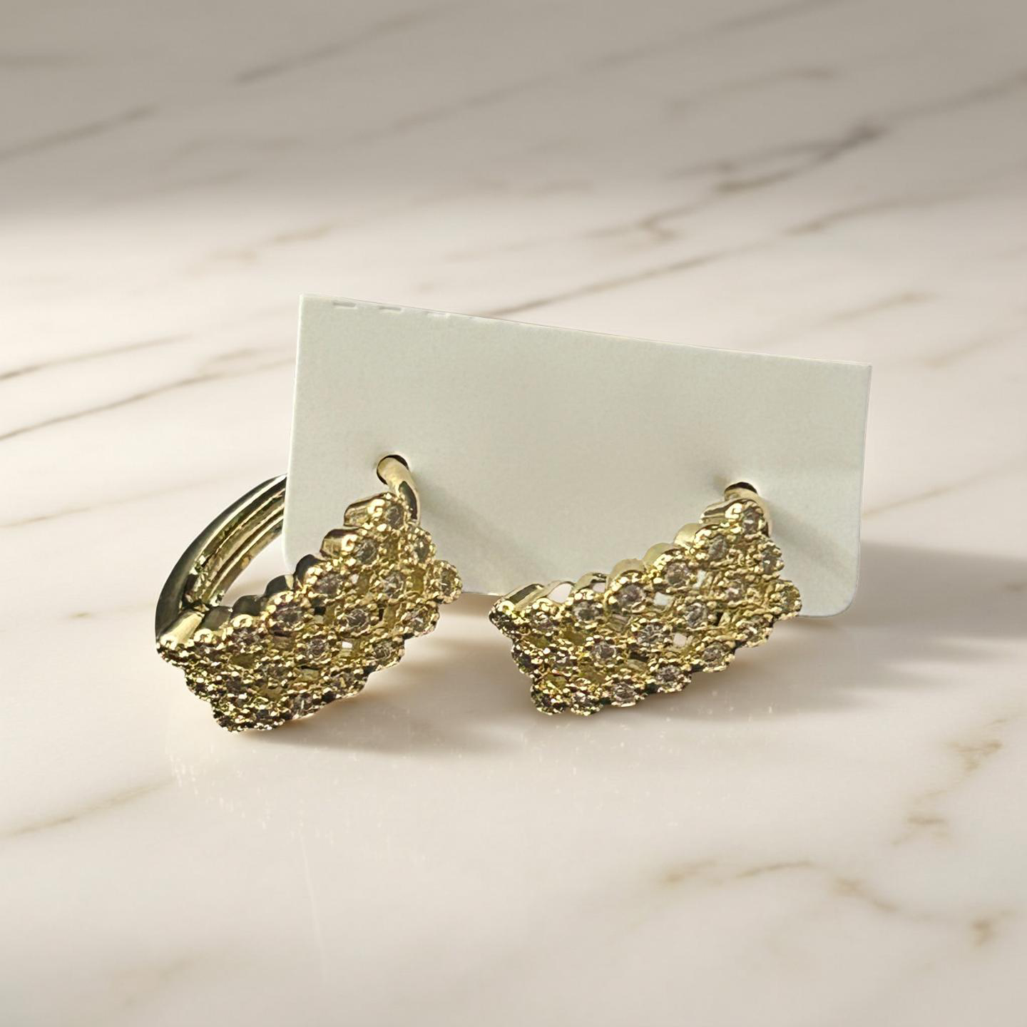 14K Gold VVS CZ Small Hoops