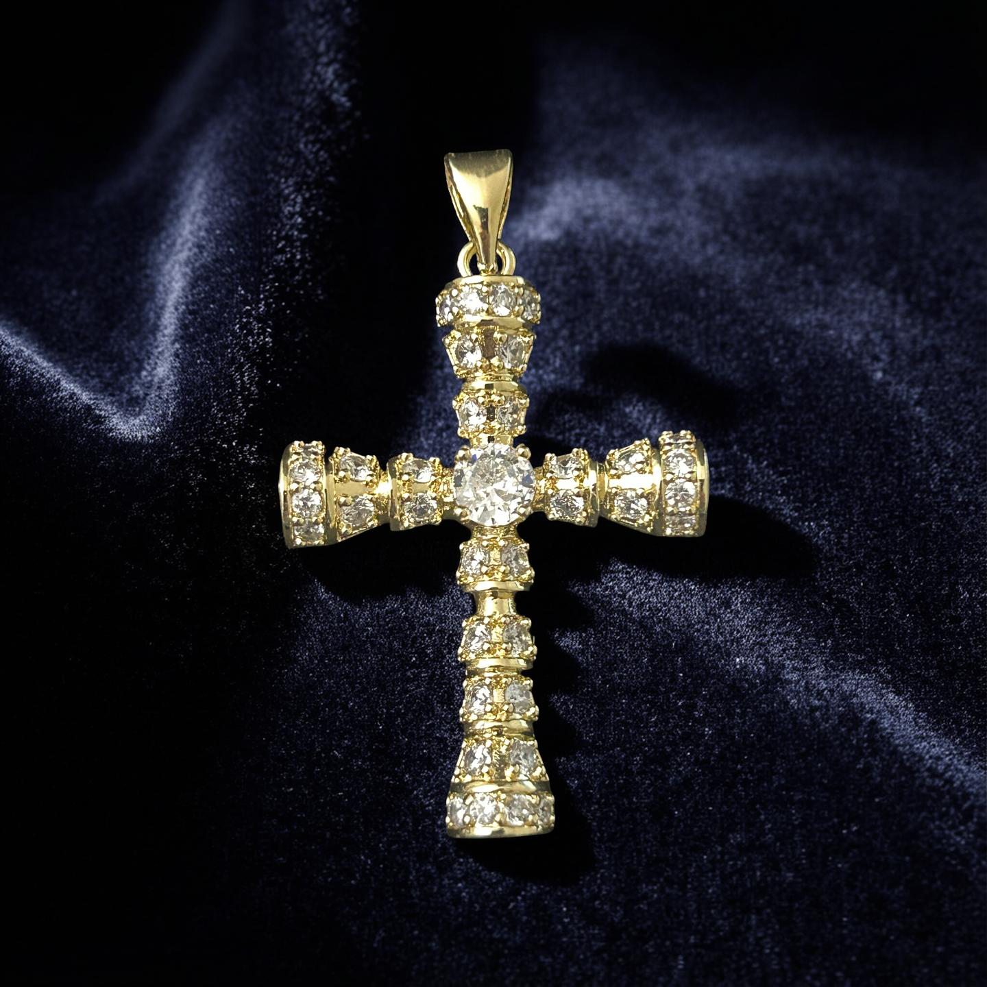 14K Gold VVS CZ Cross