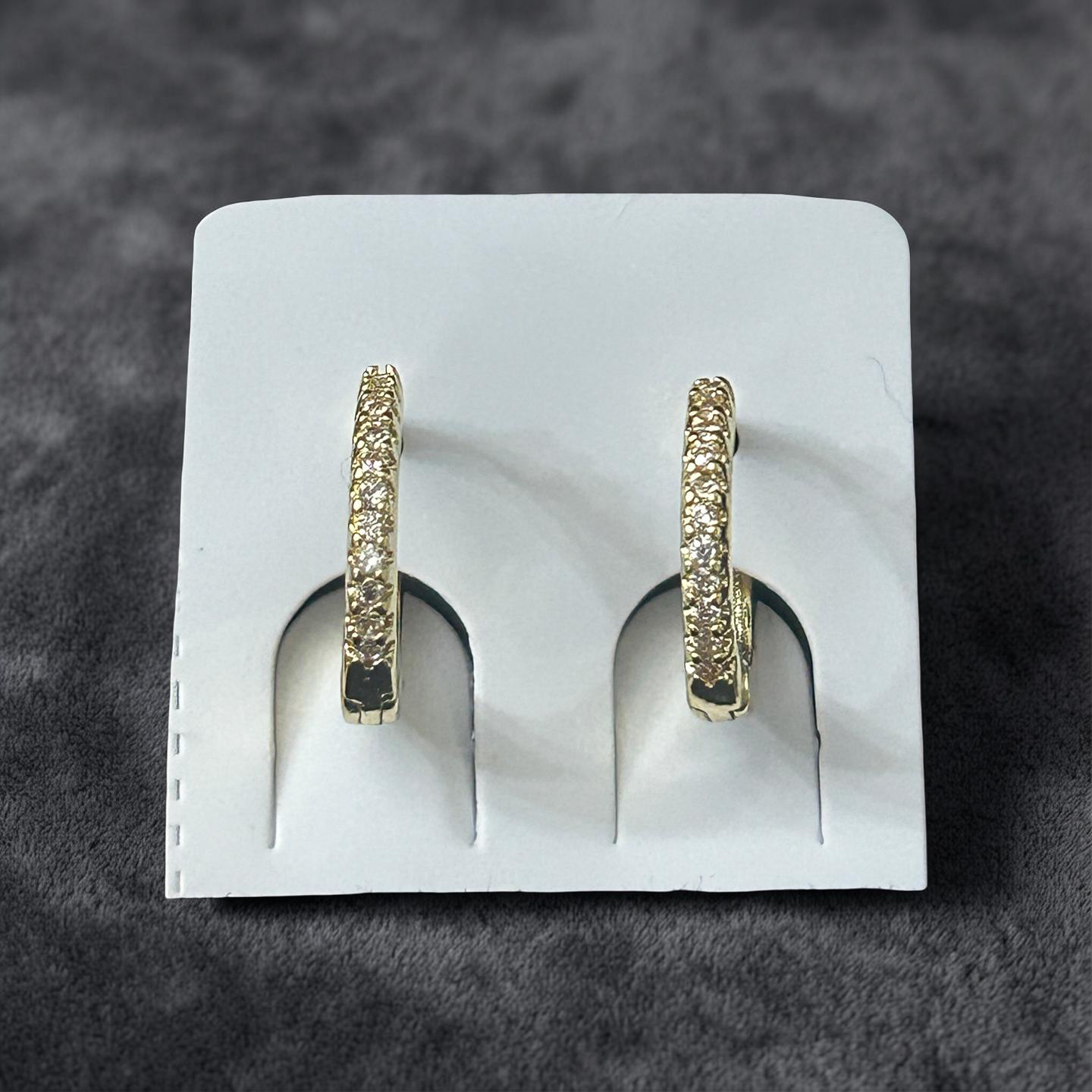 14k Gold VVS CZ Small Hoops