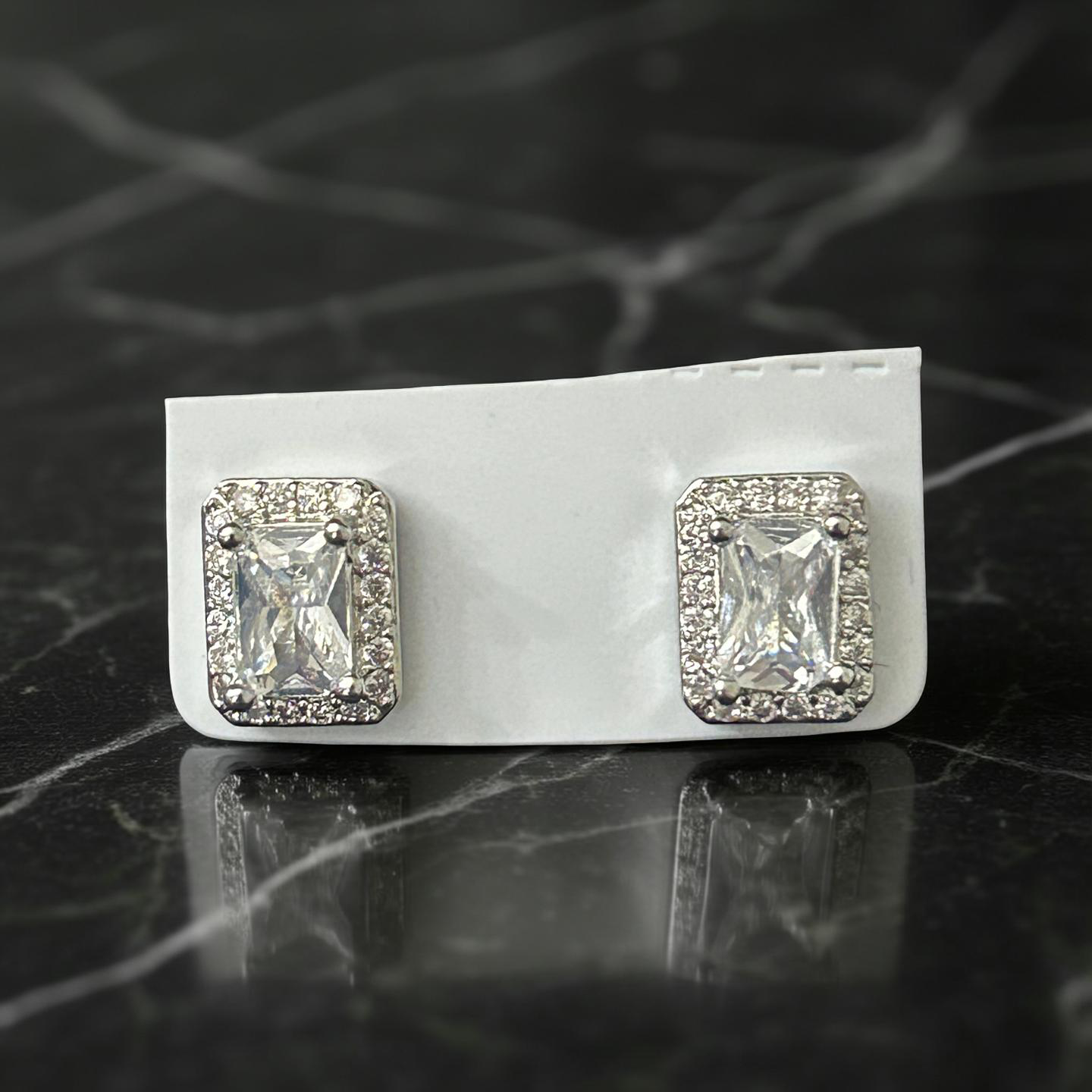 14k White Gold VVS CZ Studs