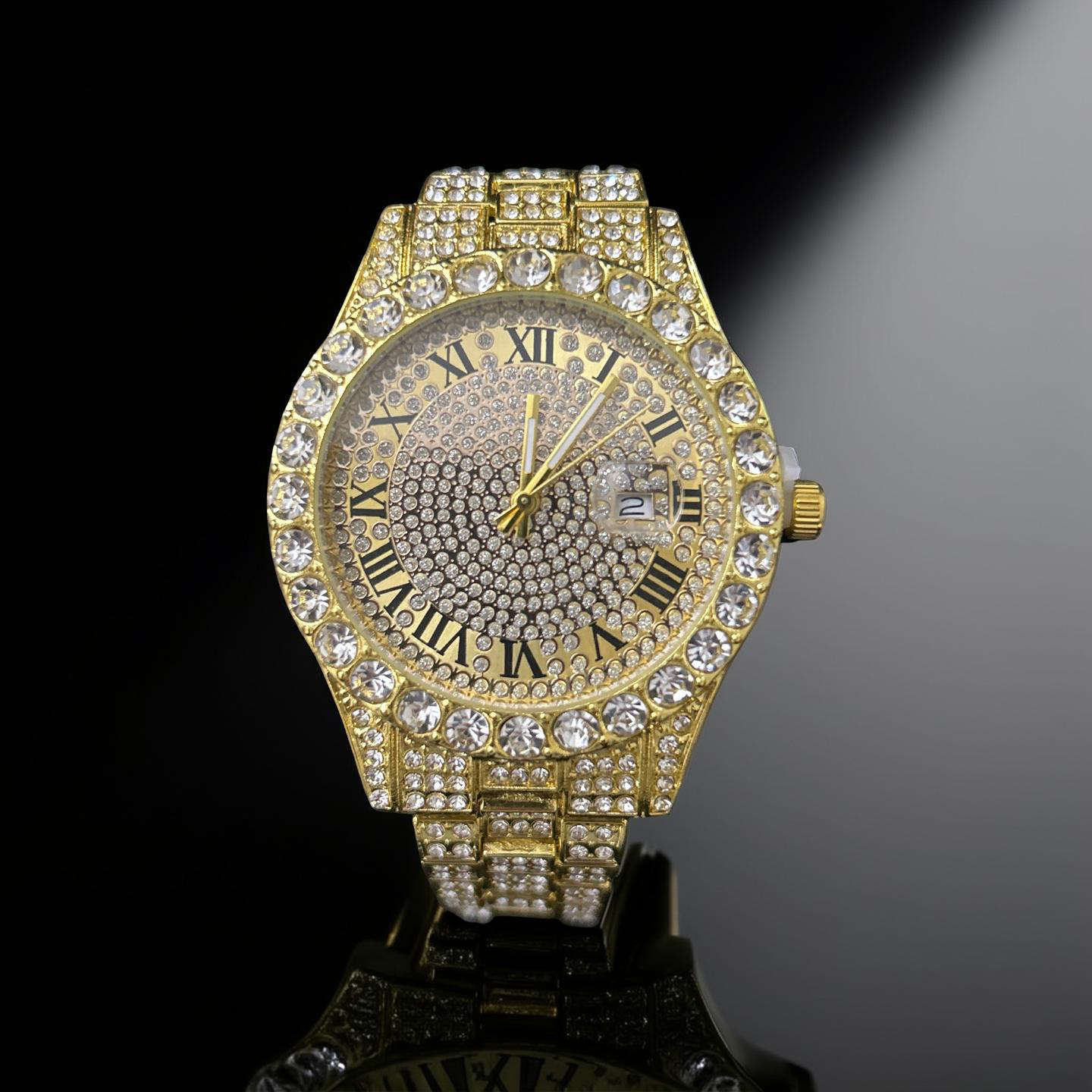 43mm 14k Gold VVS CZ