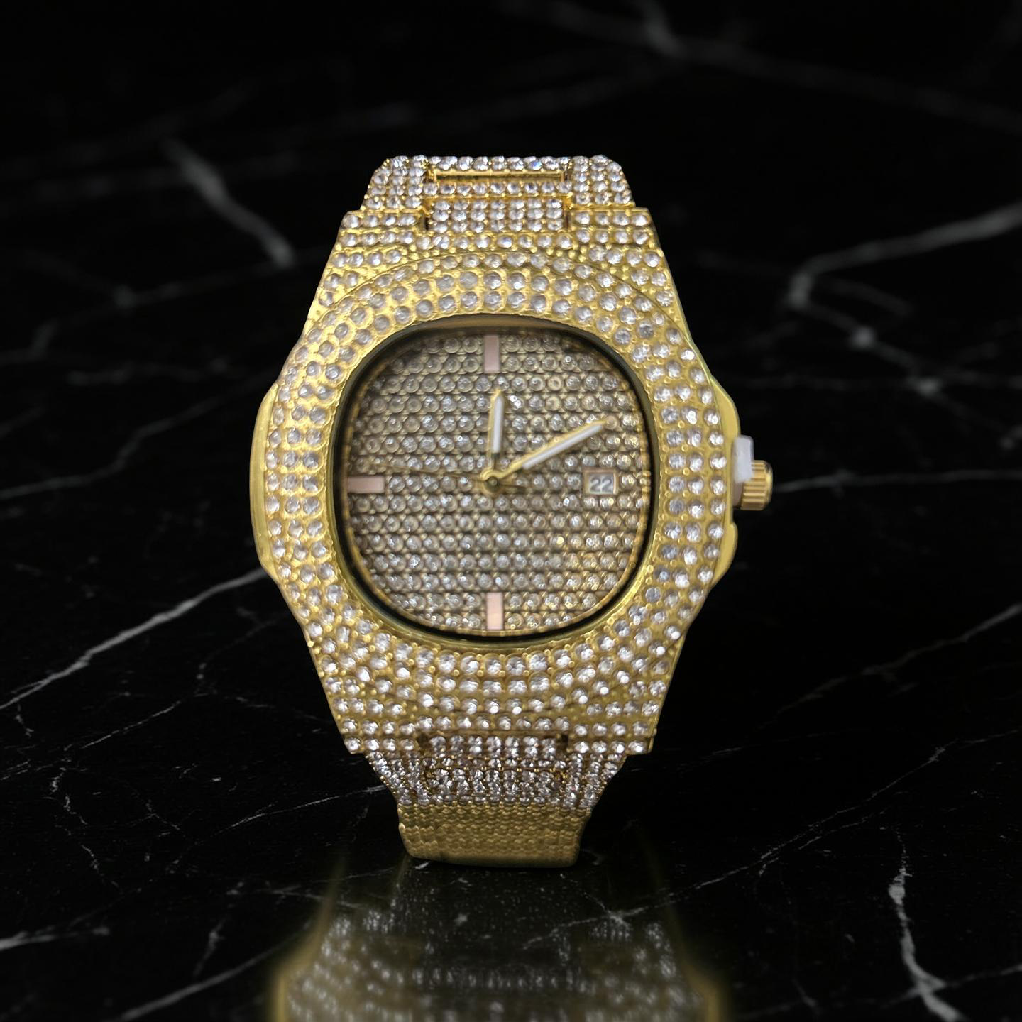 14k Gold VVS CZ 41mm