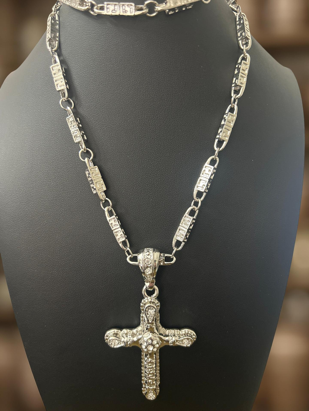 28in Stainless Steel Chain W/ VVS CZ Stainless Cross