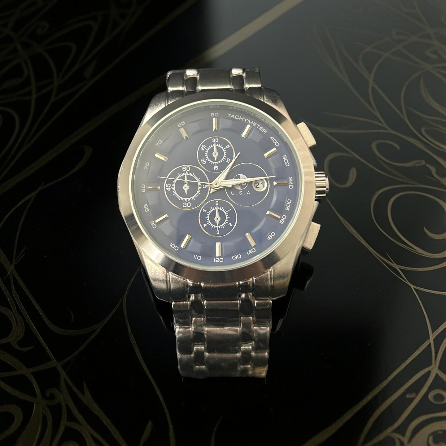 45mm Silver W/ Blue Face
