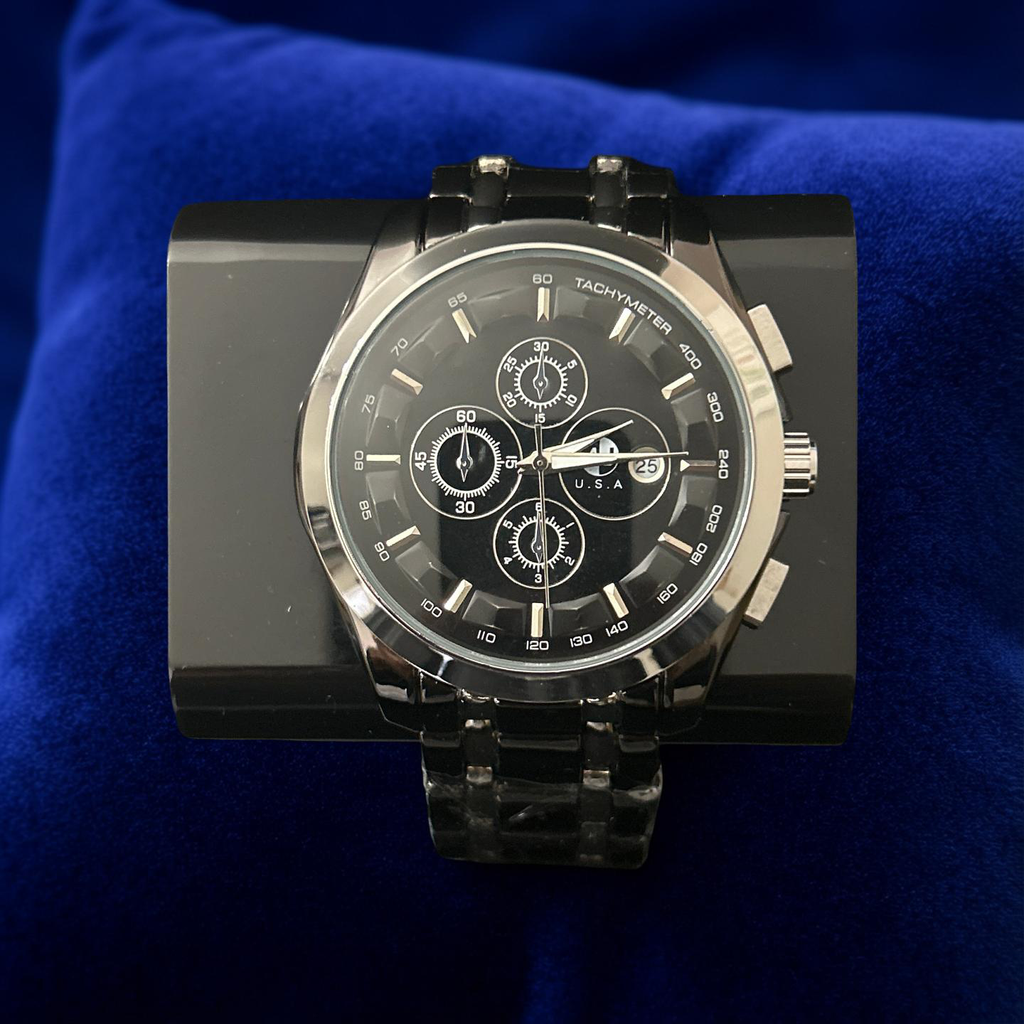 45mm Two Tone Black/Silver Black Face Silver Dial