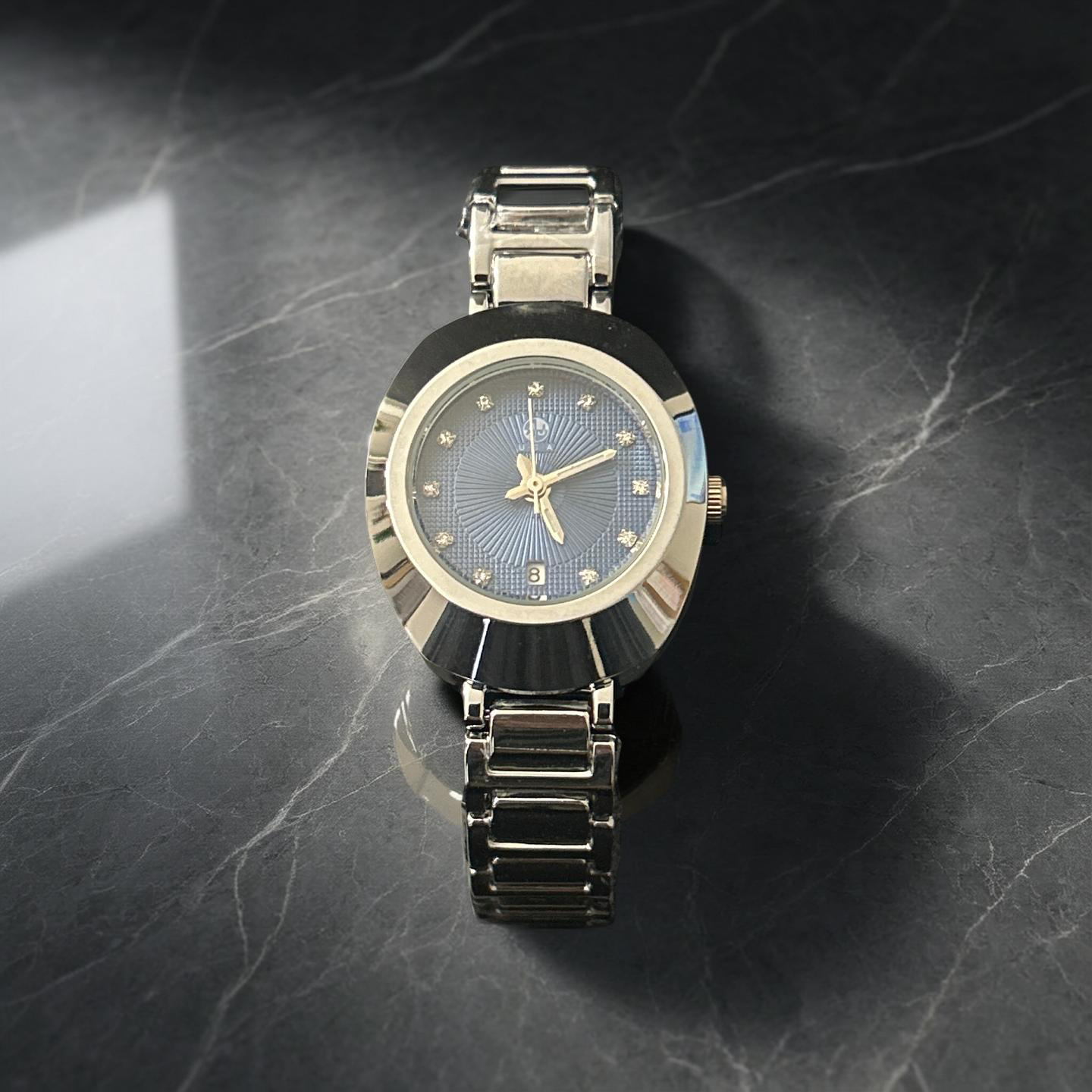 27mm Silver Band Blue Face Women’s