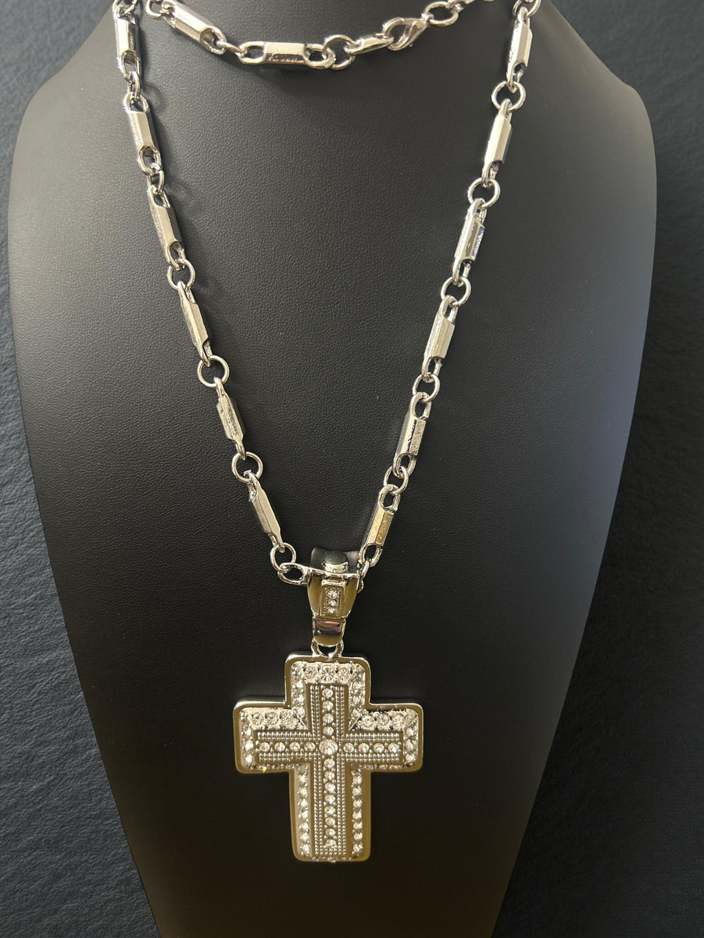 32 Inch Stainless Steel Chain W/ VVS CZ Cross