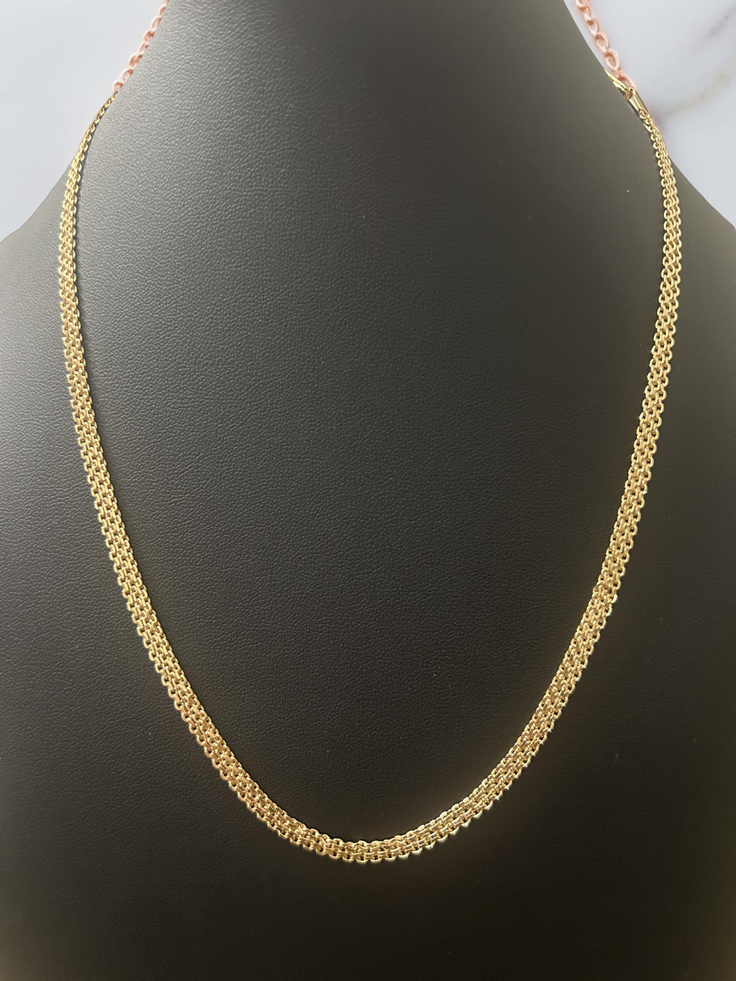 20” 4mm 14K Gold Filled Byzantine Chain – Gold Filled Brass Necklace
