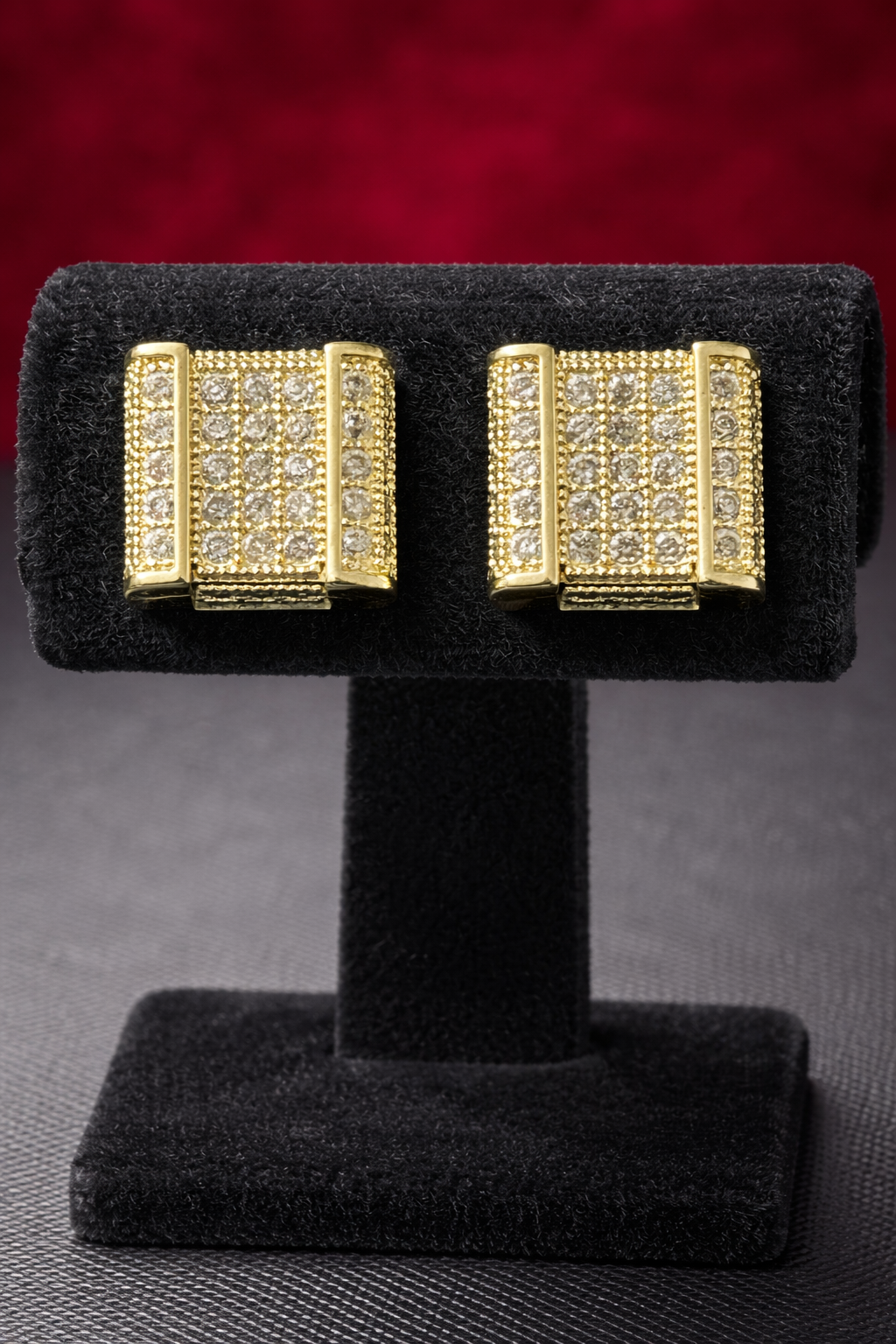 11mm VVS CZ Square Stud Earrings – 14K Gold Filled Push Back