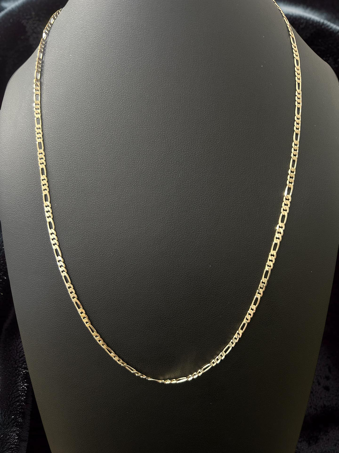24” 3.5mm Figaro Chain – 14K Gold Filled Brass Necklace